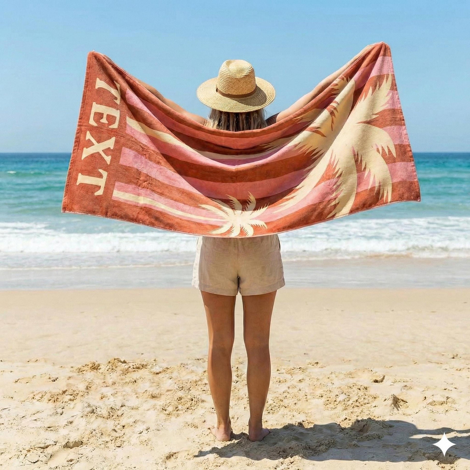 Personalized Retro Beach Towel: Custom Name, Vibrant Colors