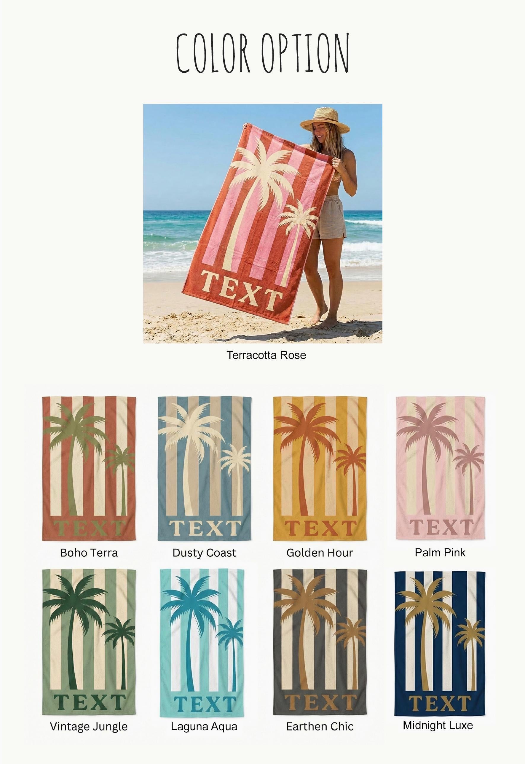 Personalized Retro Beach Towel: Custom Name, Vibrant Colors