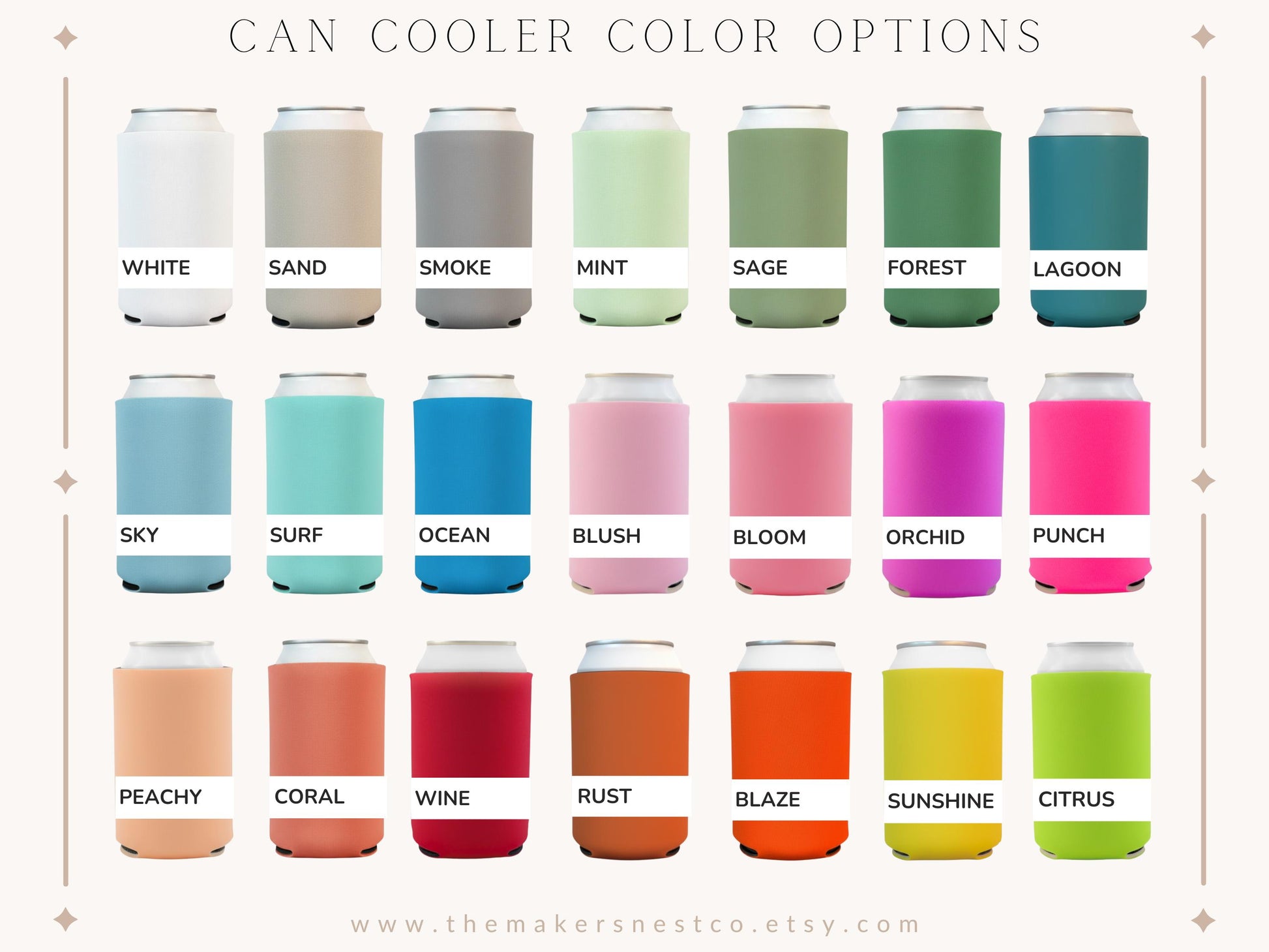 Personalized Neoprene Can Cooler: Beach Vacation, Family Reunion Favor