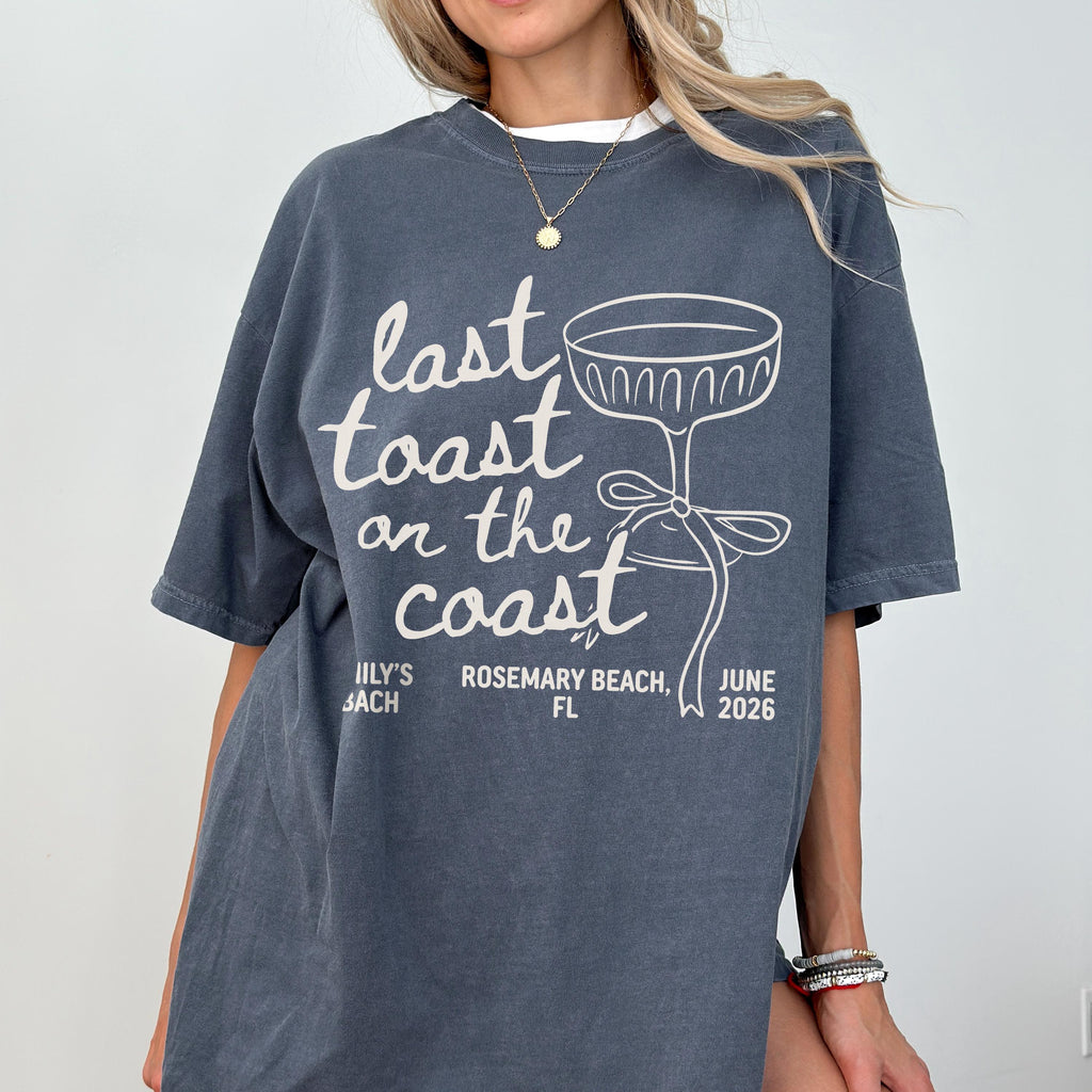 Last Toast On The Coast Shirt, Custom Beach Bachelorette Party Shirt, Bach Club Shirt, Coastal Bachelorette Shirt, Bridal Party Gifts