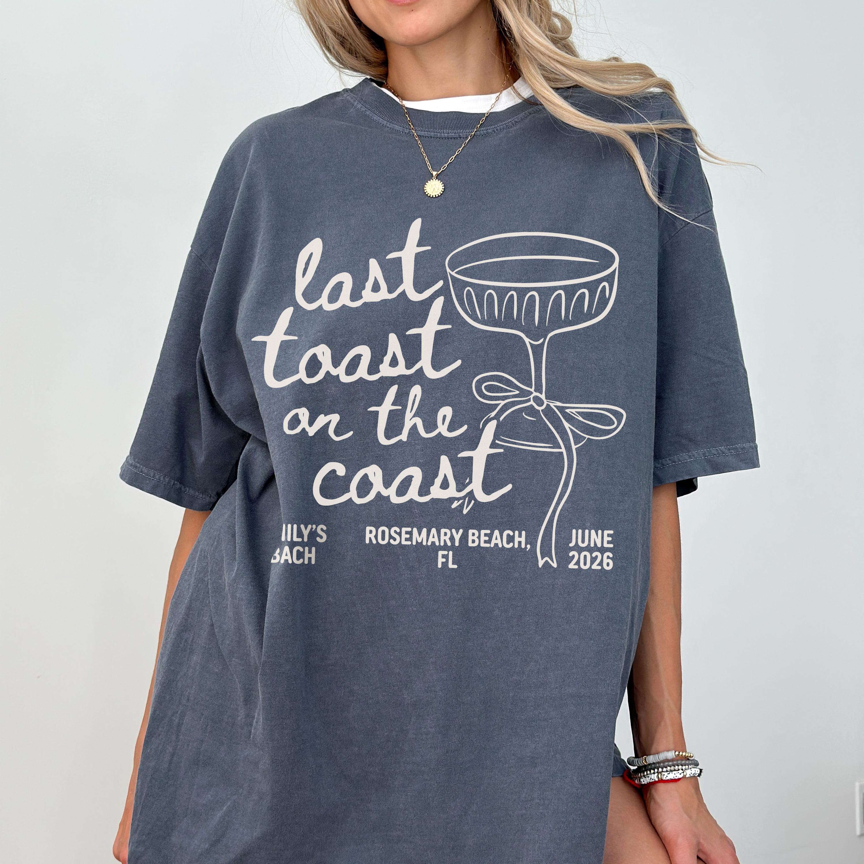 Last Toast On The Coast Shirt, Custom Beach Bachelorette Party Shirt, Bach Club Shirt, Coastal Bachelorette Shirt, Bridal Party Gifts