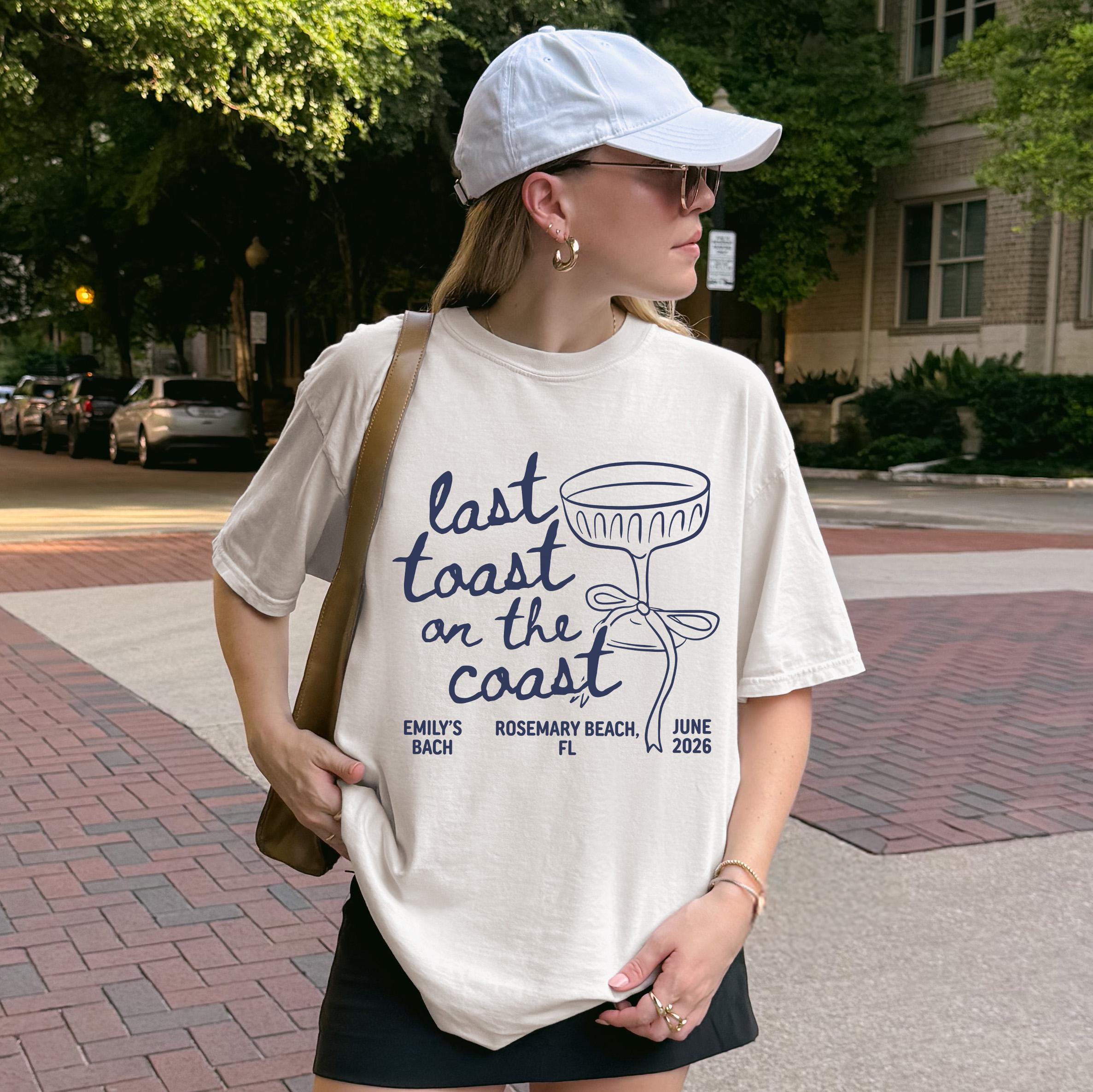 Last Toast On The Coast Shirt, Custom Beach Bachelorette Party Shirt, Bach Club Shirt, Coastal Bachelorette Shirt, Bridal Party Gifts