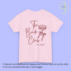 Personalized Hen Party Shirt Bachelorette T Shirt Back Print Coquette Bow Champagne Glass Hand Drawn Bride Crew Custom Name Any Year Custom