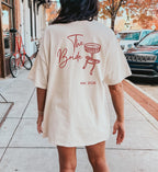 Personalized Hen Party Shirt Bachelorette T Shirt Back Print Coquette Bow Champagne Glass Hand Drawn Bride Crew Custom Name Any Year Custom