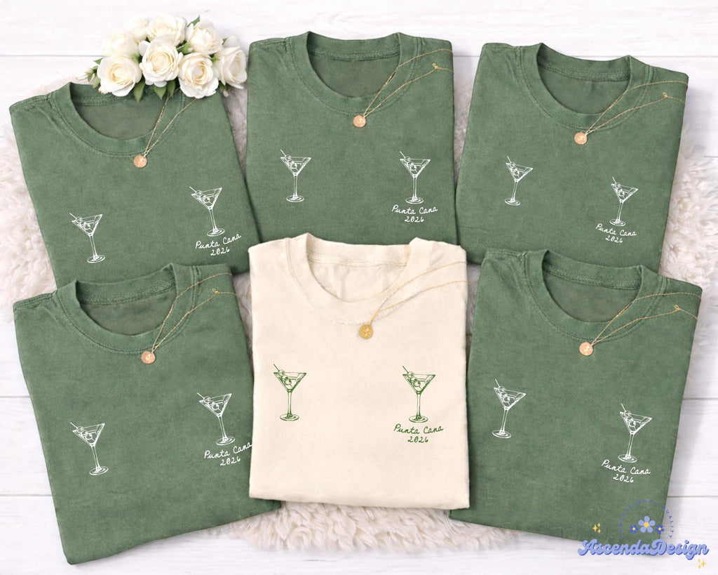 Custom Martini Bachelorette Comfort Color Shirt, Maid Of Honor Matching Tee, Bridesmaid Proposal Gift, Bachelorette Party TShirts