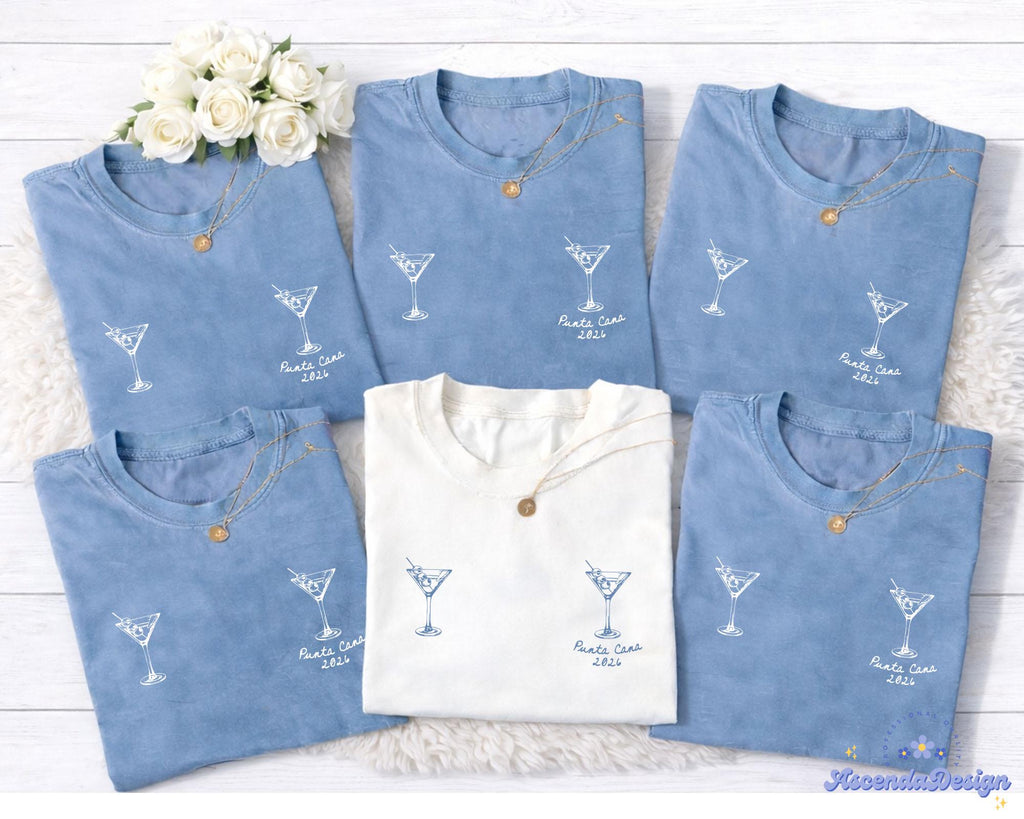 Custom Martini Bachelorette Comfort Color Shirt, Maid Of Honor Matching Tee, Bridesmaid Proposal Gift, Bachelorette Party TShirts