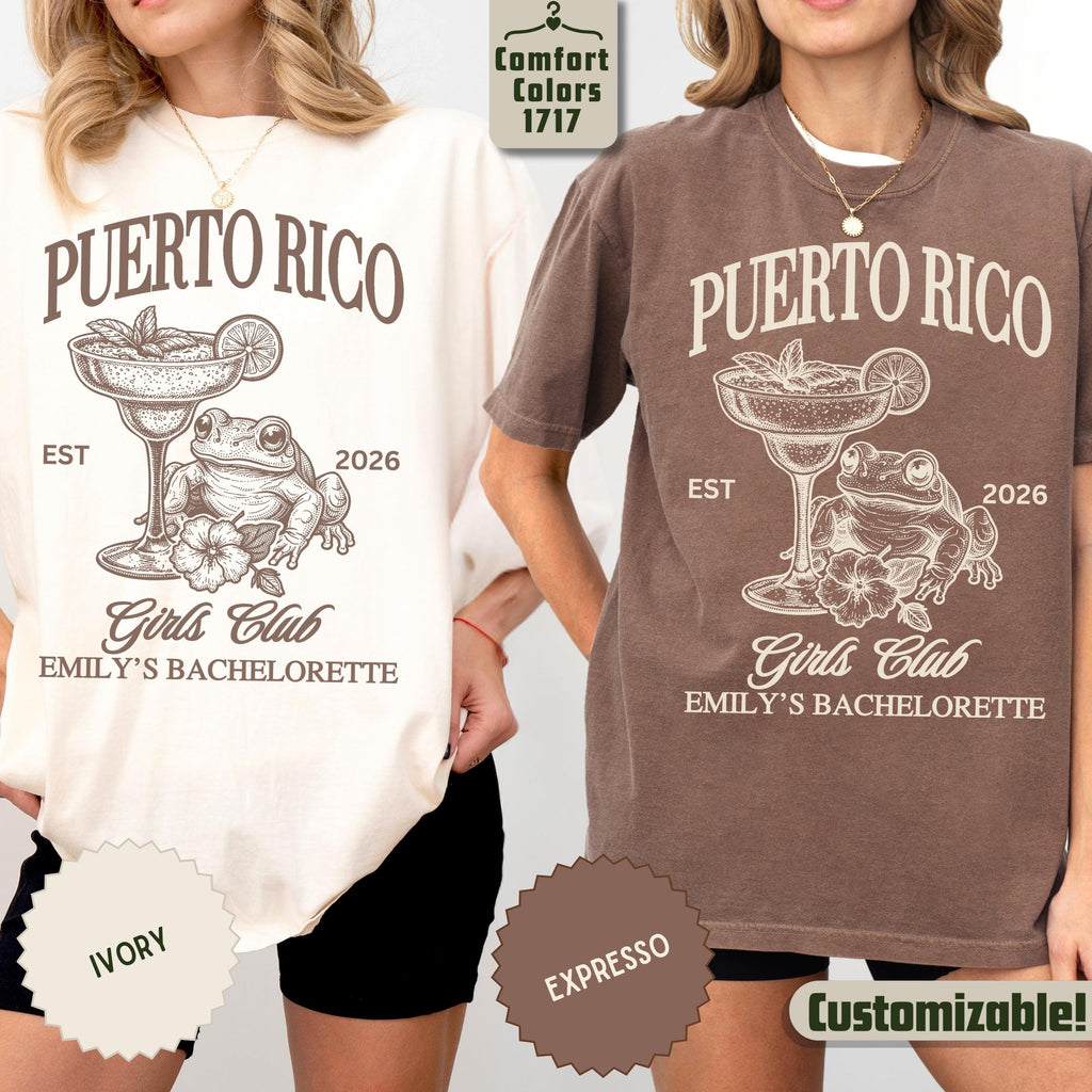 Custom Puerto Rico Bachelorette Trip Shirt: Girls Trip Tropical Bride & Bridesmaids Gift