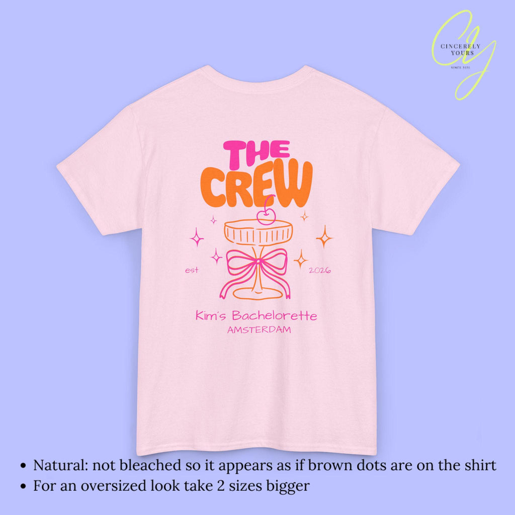 Custom Coquette Hen Party Bachelorette Shirt Cherry Cocktail Pocket Print Back Print Personalized Bride Crew Matching JGA Shirts Aesthetic
