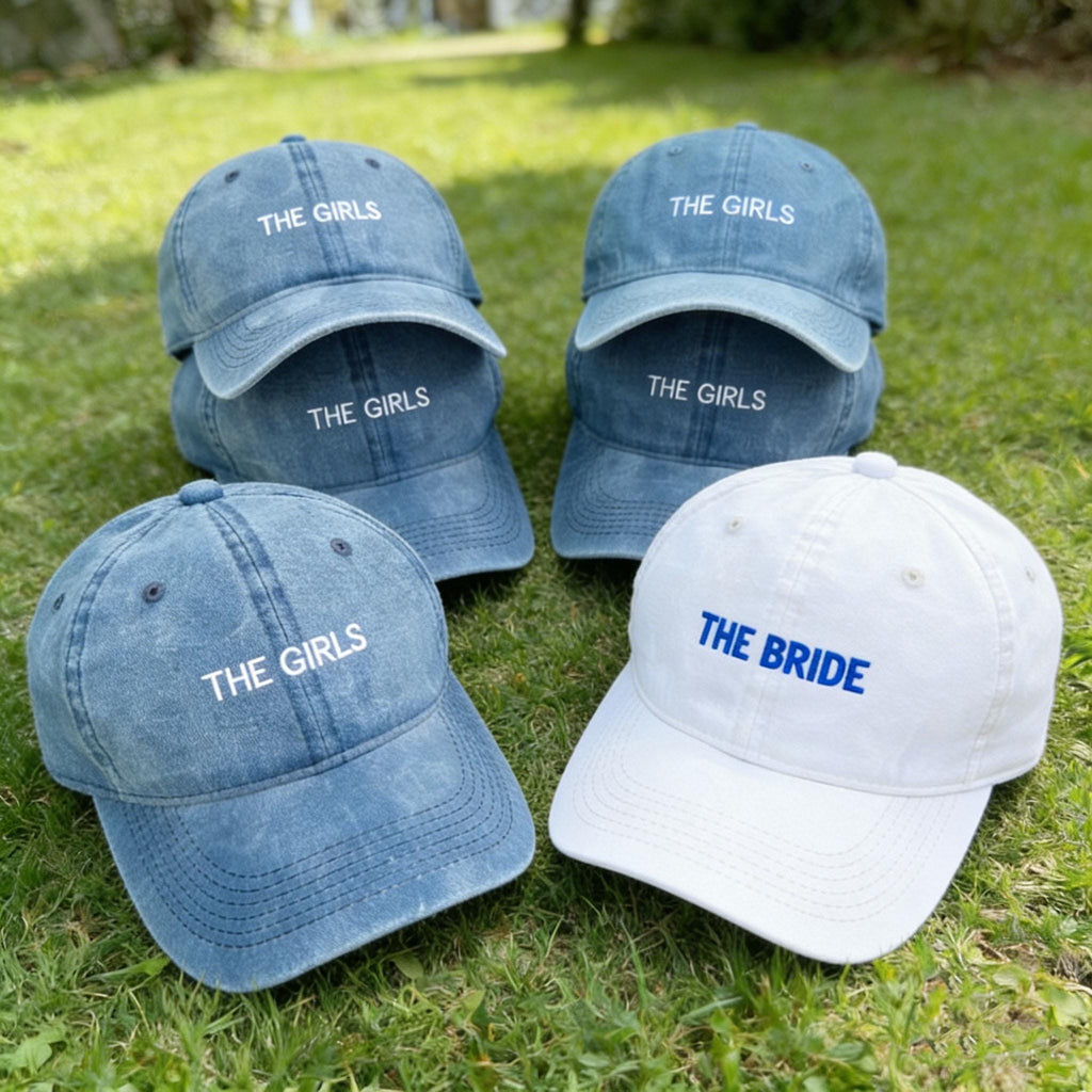 Embroidered Bride Squad Hat, Personalized Bachelorette Party Hats,Bridal Shower Gift,Bridesmaid Matching Wedding Weekend Cap