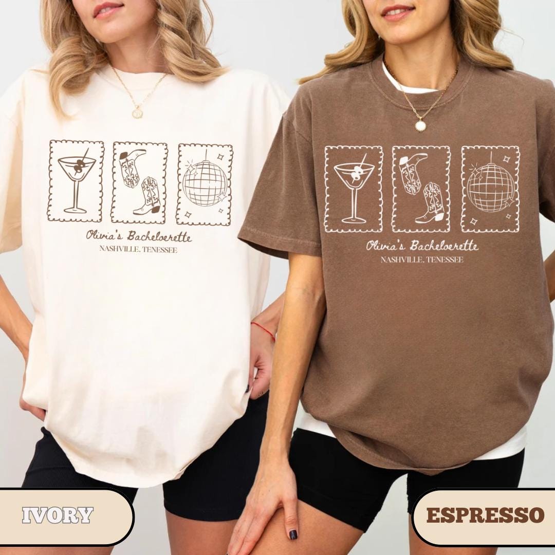 Custom Western Bachelorette Shirt, Nashville Bach Tshirts, Cowgirl Bride Tee, Matching Country Bridal Party, Personalized Girls Trip