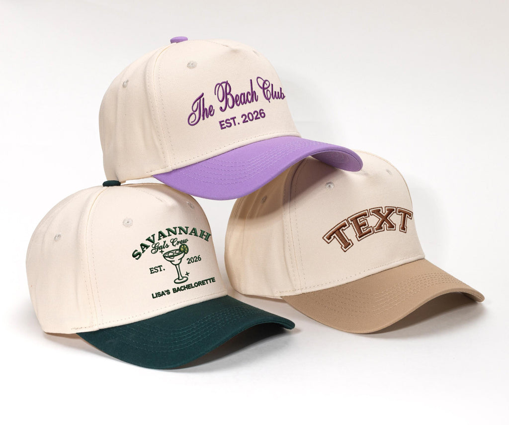 Custom Embroidered Trucker Hat, Happy Camper Hat, Dad hat,Matching Group Hats, Girls Trip Cap, Vacation Hat, Bachelorette Gift,Summer hat