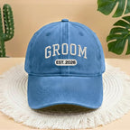 Custom Bride and Groom Est 2026 Embroidered Hat Set, Mr and Mrs Hat, Bride & Groom Matching Hats, Wedding Couple Caps