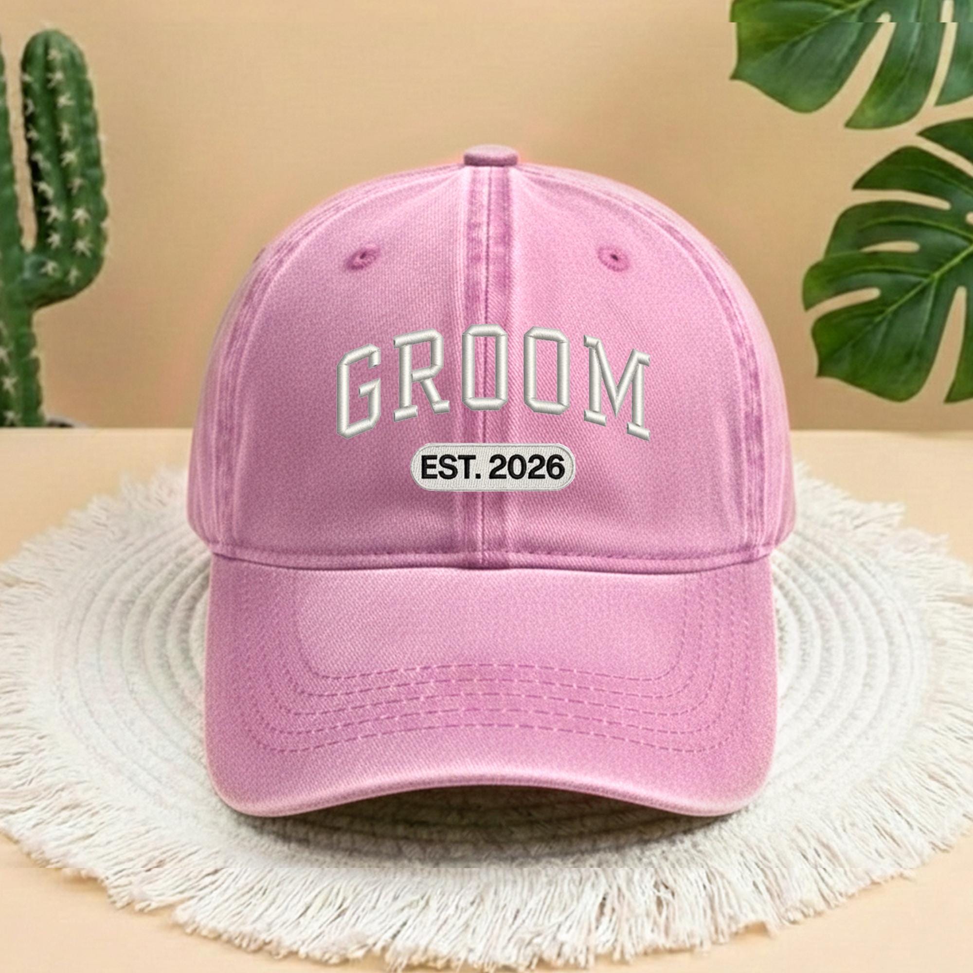 Custom Bride and Groom Est 2026 Embroidered Hat Set, Mr and Mrs Hat, Bride & Groom Matching Hats, Wedding Couple Caps