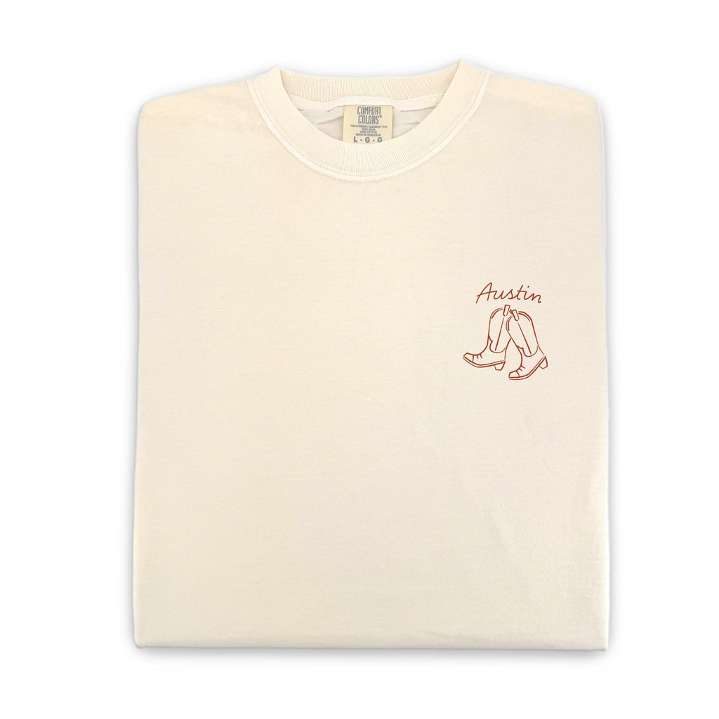 Austin Bachelorette Doodle Icons Unisex Comfort Colors® T-Shirt, Girls Trip Tee, Two-Sided Design