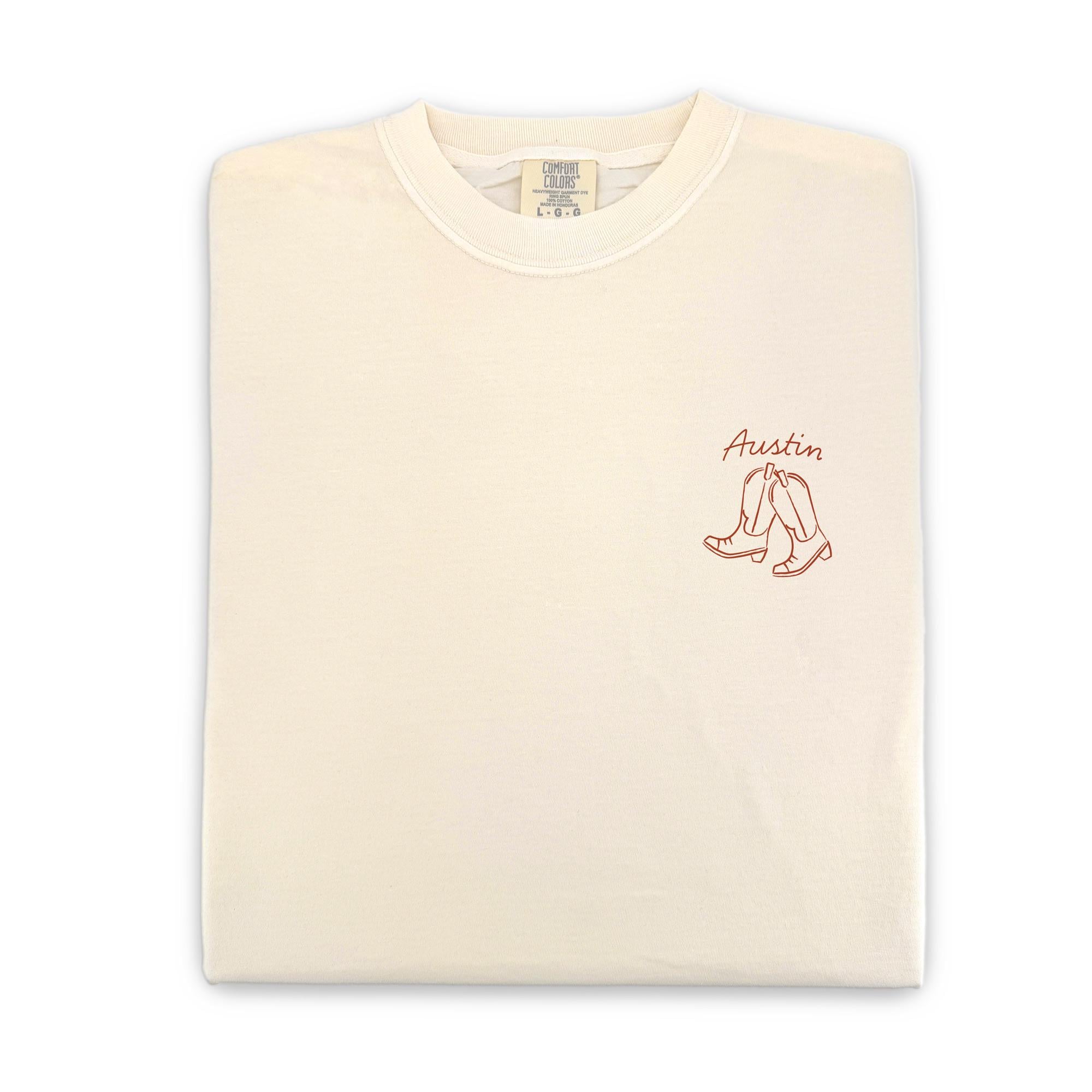 Austin Bachelorette Doodle Icons Unisex Comfort Colors® T-Shirt, Girls Trip Tee, Two-Sided Design