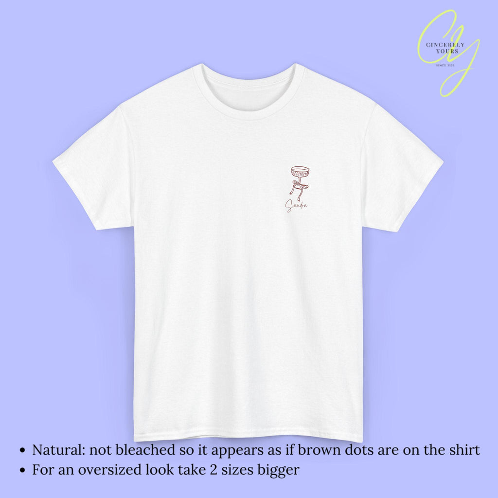 Personalized Hen Party Shirt Bachelorette T Shirt Back Print Coquette Bow Champagne Glass Hand Drawn Bride Crew Custom Name Any Year Custom