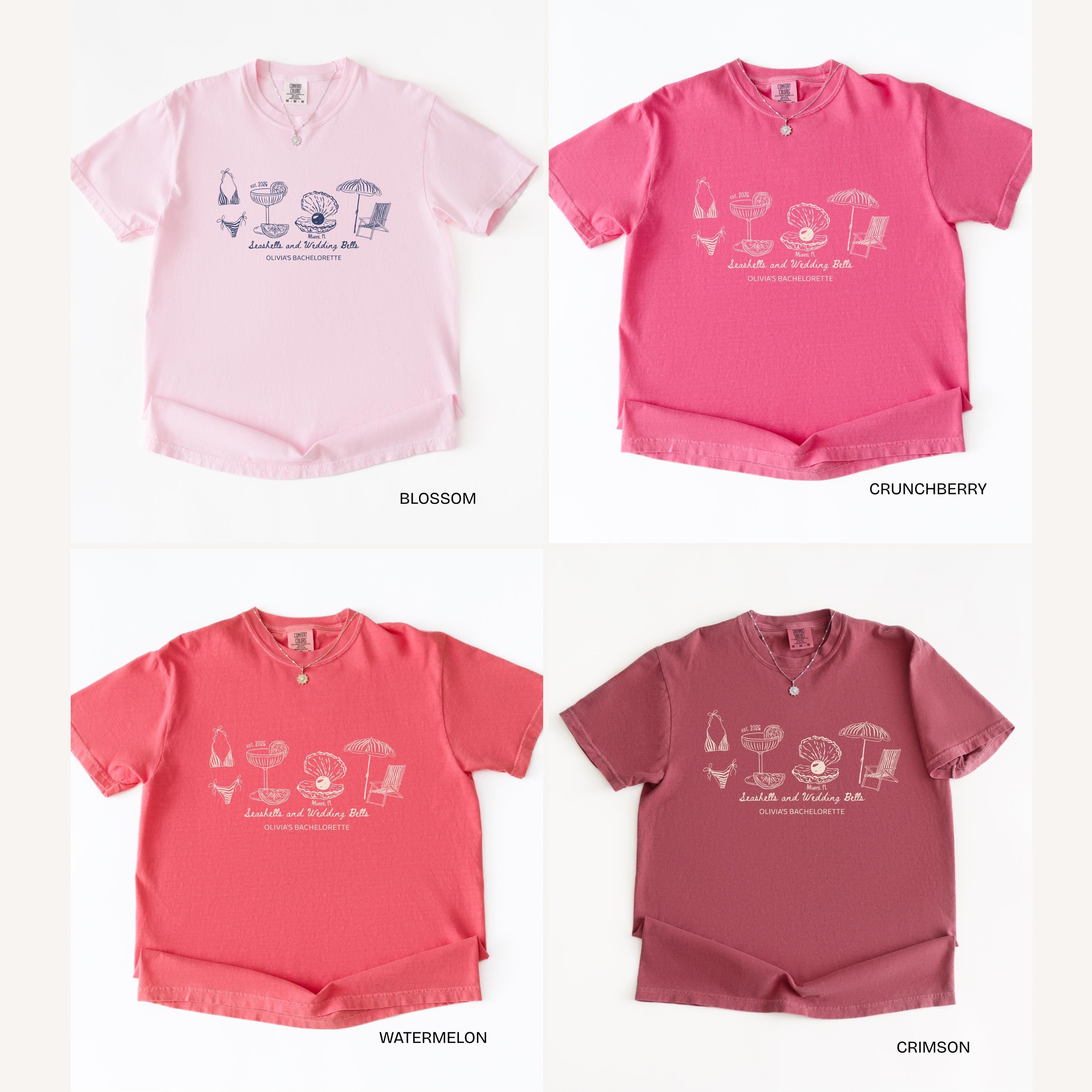 Custom Beach Bach Party Shirt, Comfort Colors Coastal Bride Tee, Matching Beach Bridal Party Gift