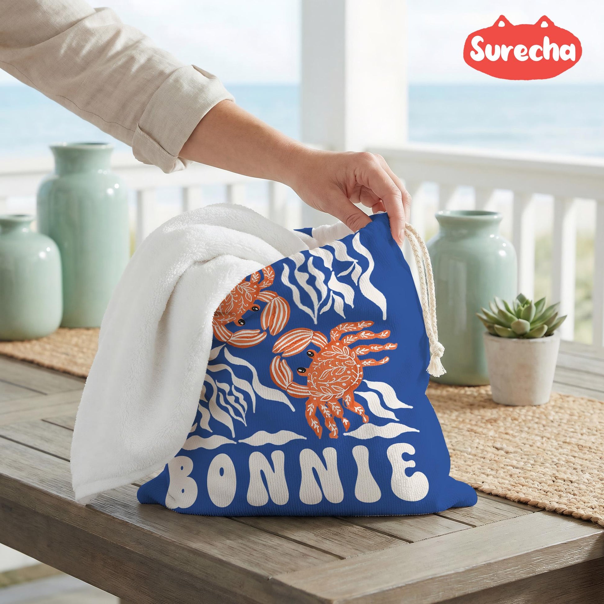 Custom Seahorse Towel with Name, Personalized Trip Towels, Customizable Beach Towels, Kids Travel Gifts,Pool Whale Towel,Marine Life Towel