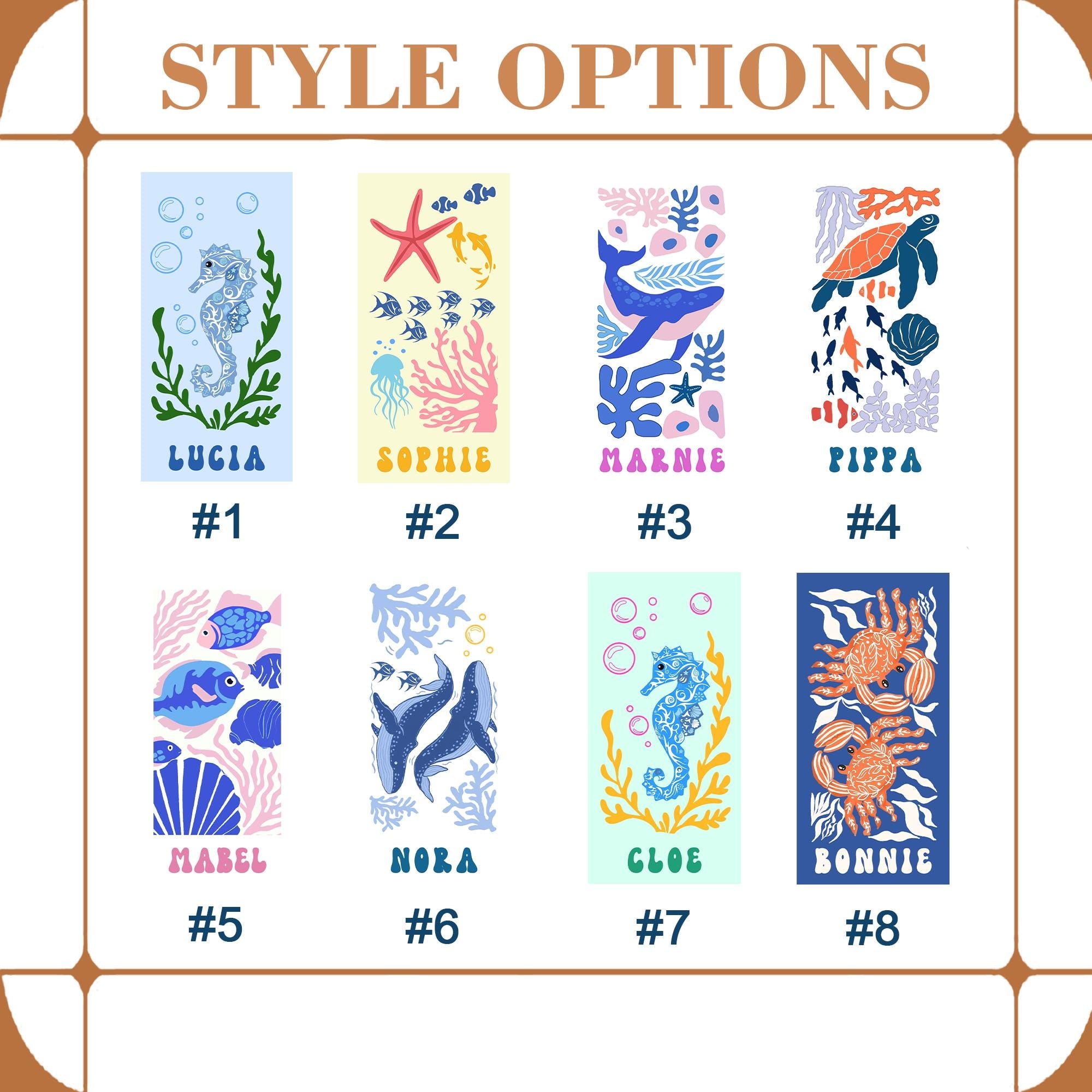 Custom Seahorse Towel with Name, Personalized Trip Towels, Customizable Beach Towels, Kids Travel Gifts,Pool Whale Towel,Marine Life Towel