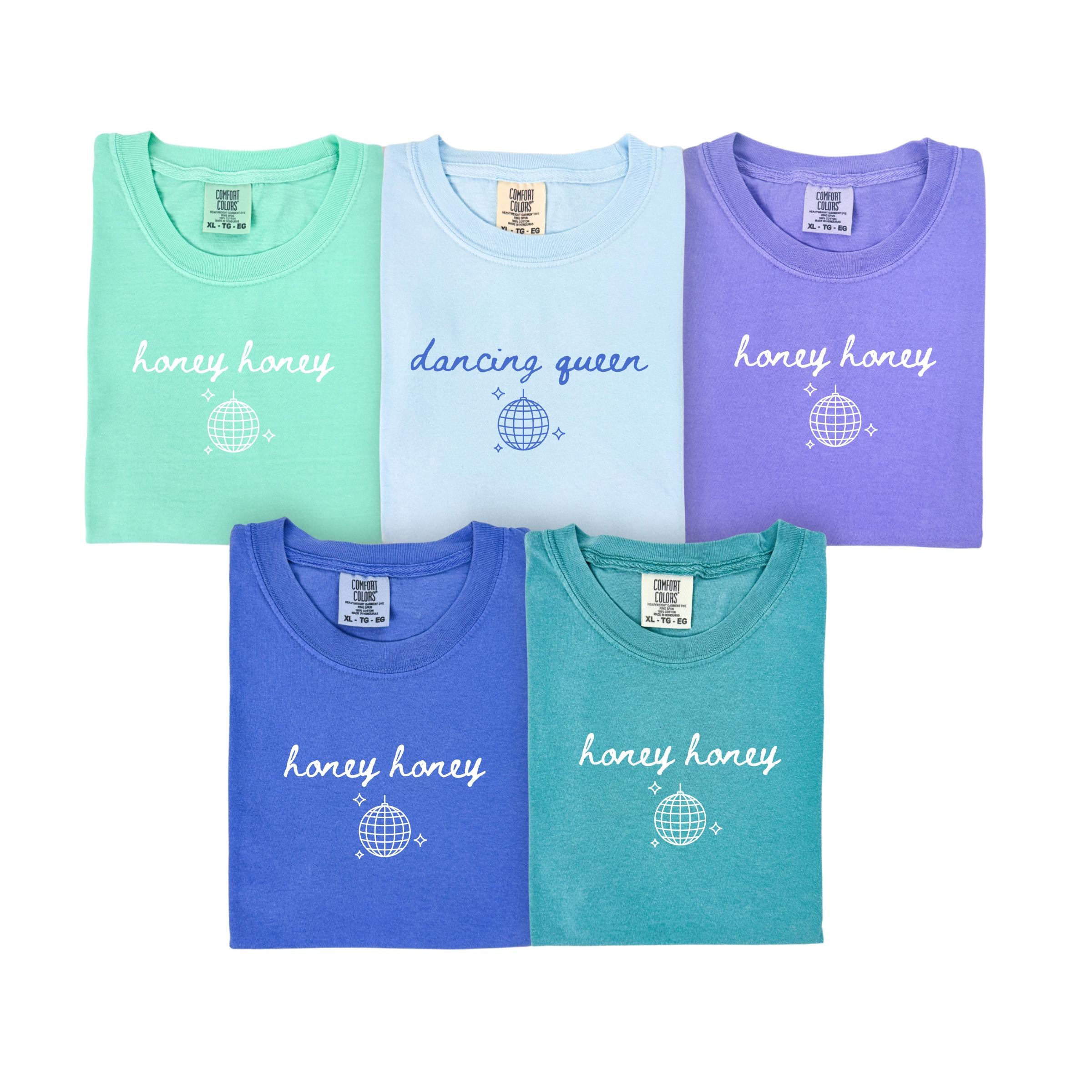 Honey Honey Dancing Queen Bachelorette Shirts, Comfort Colors Last Disco Shirts,