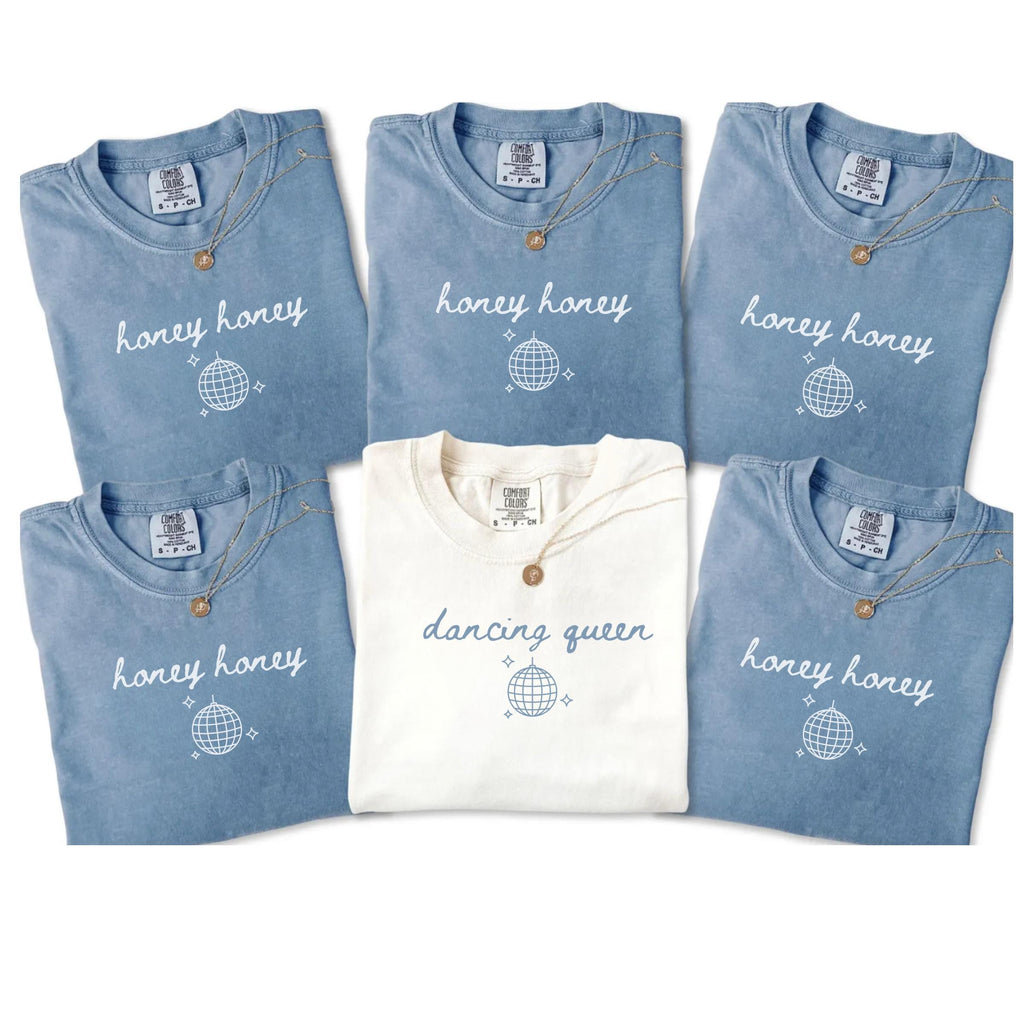 Honey Honey Dancing Queen Bachelorette Shirts, Comfort Colors Last Disco Shirts,