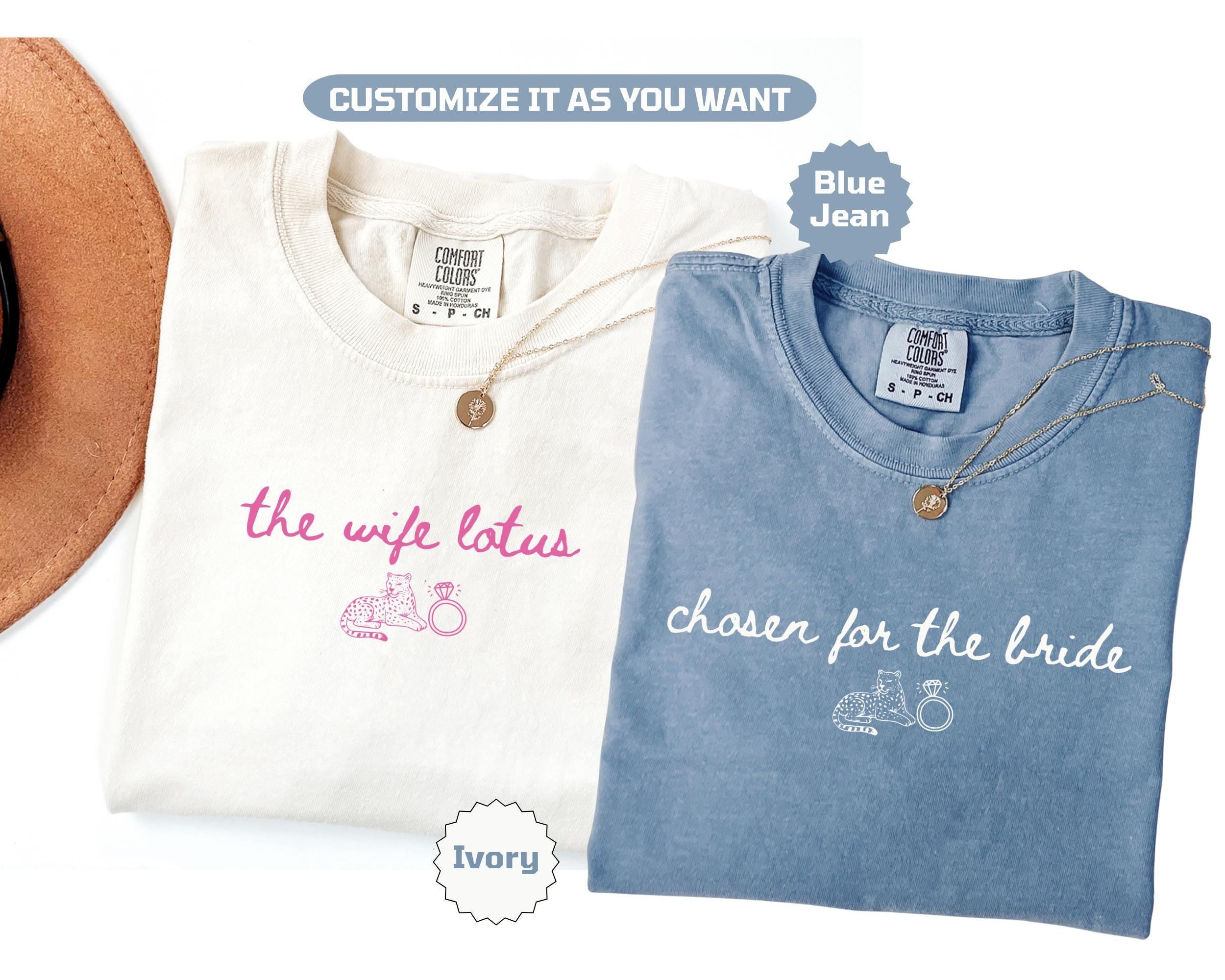 The Wife Lotus Destination Bachelorette Shirts Tropical Bridal Trip Bride Squad Matching Resort Bach Weekend Chosen for the Bride Tee