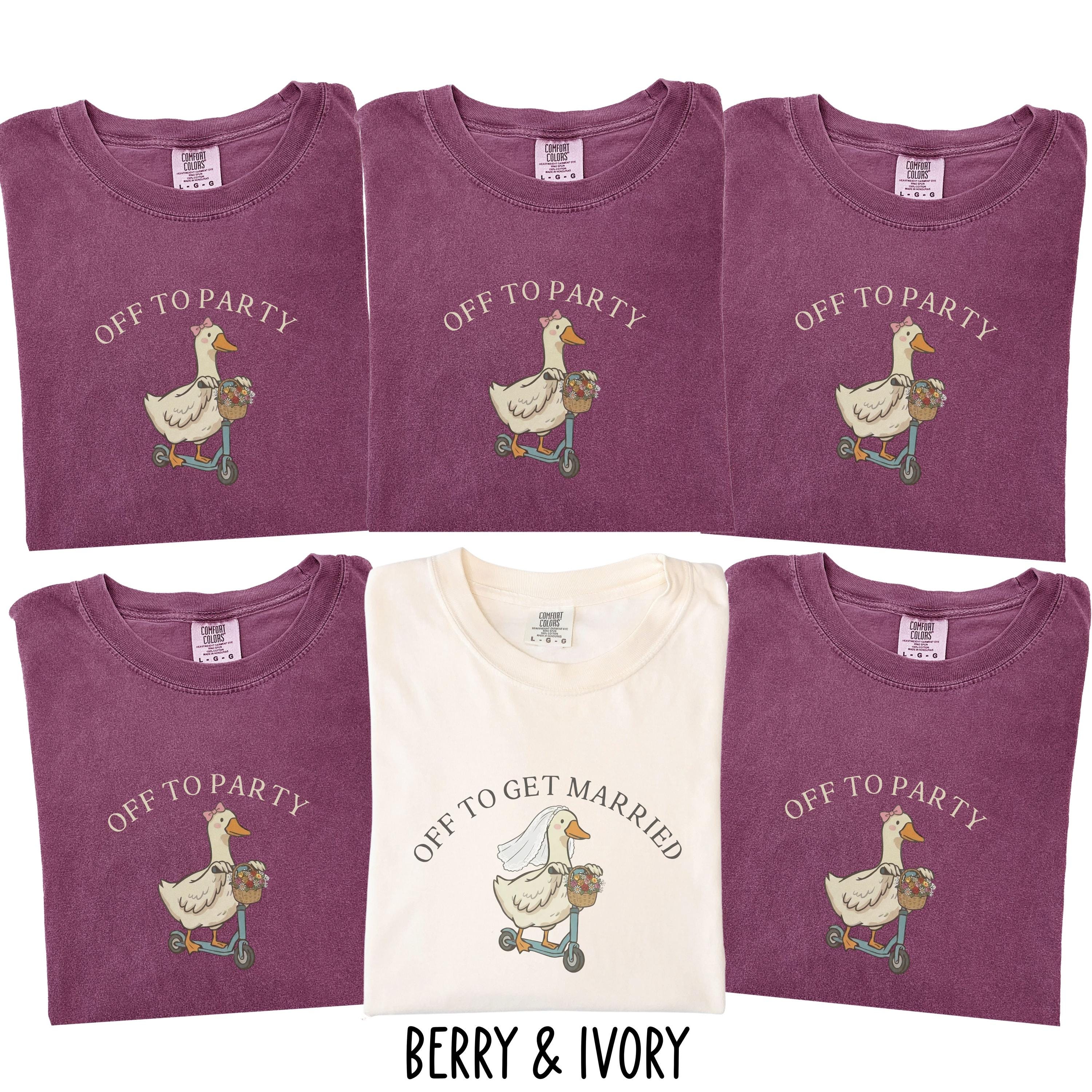 Funny Goose Bachelorette Shirt, Off to Party Bride Tee, Comfort Colors Bach Club, Bridal Party Girls Trip Shirt, Wedding Weekend