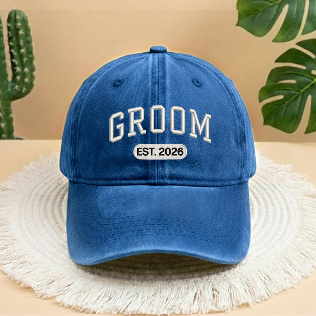 Custom Bride and Groom Est 2026 Embroidered Hat Set, Mr and Mrs Hat, Bride & Groom Matching Hats, Wedding Couple Caps
