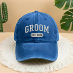 Custom Bride and Groom Est 2026 Embroidered Hat Set, Mr and Mrs Hat, Bride & Groom Matching Hats, Wedding Couple Caps
