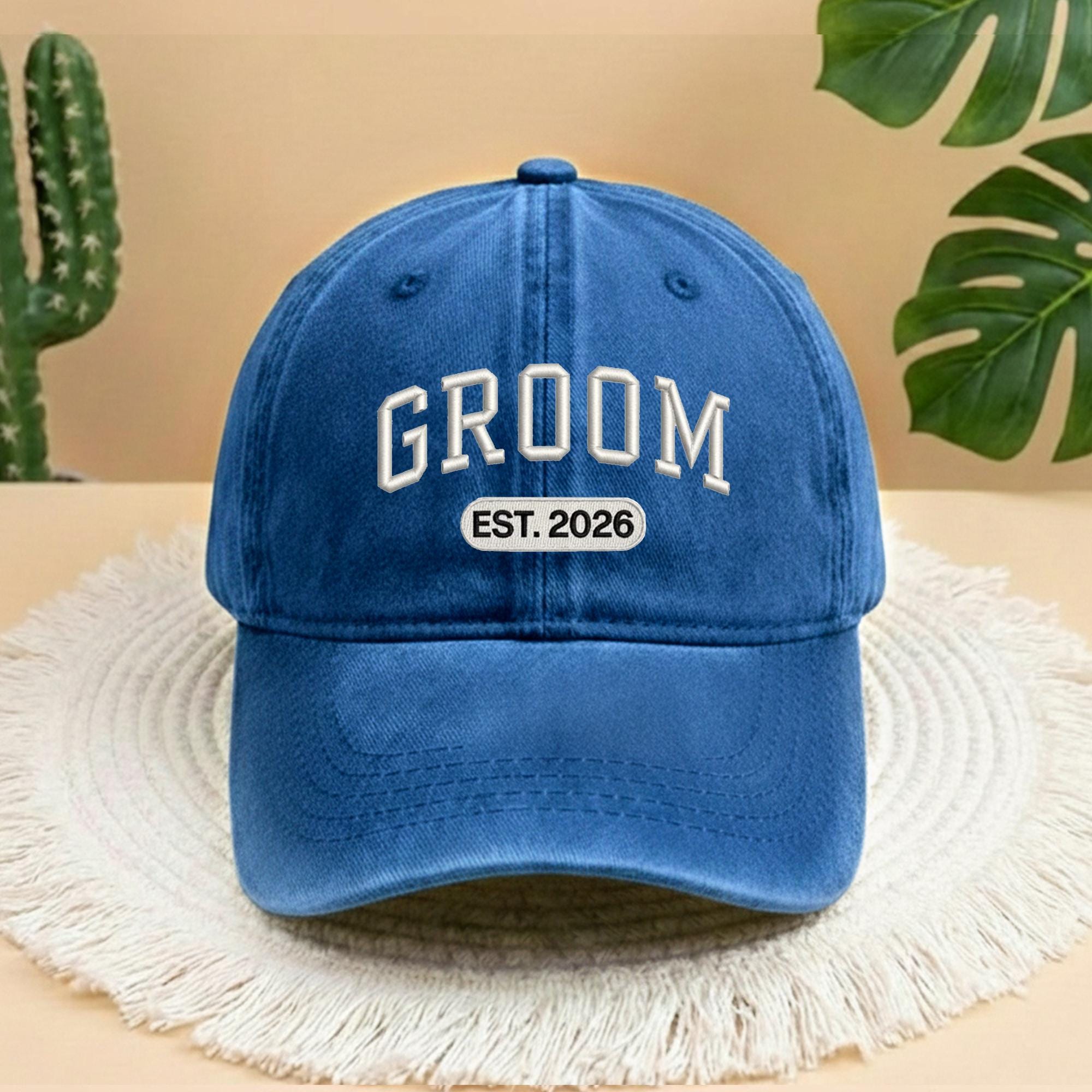 Custom Bride and Groom Est 2026 Embroidered Hat Set, Mr and Mrs Hat, Bride & Groom Matching Hats, Wedding Couple Caps