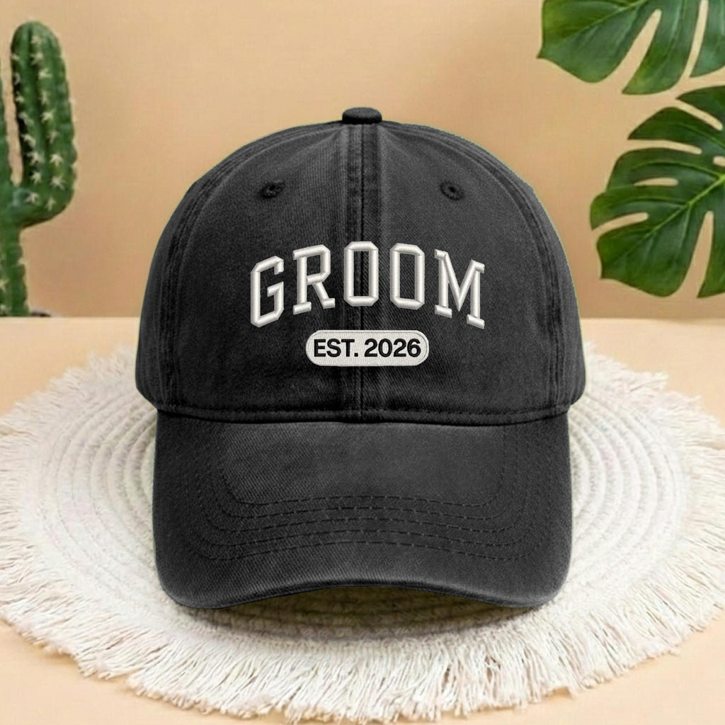Custom Bride and Groom Est 2026 Embroidered Hat Set, Mr and Mrs Hat, Bride & Groom Matching Hats, Wedding Couple Caps