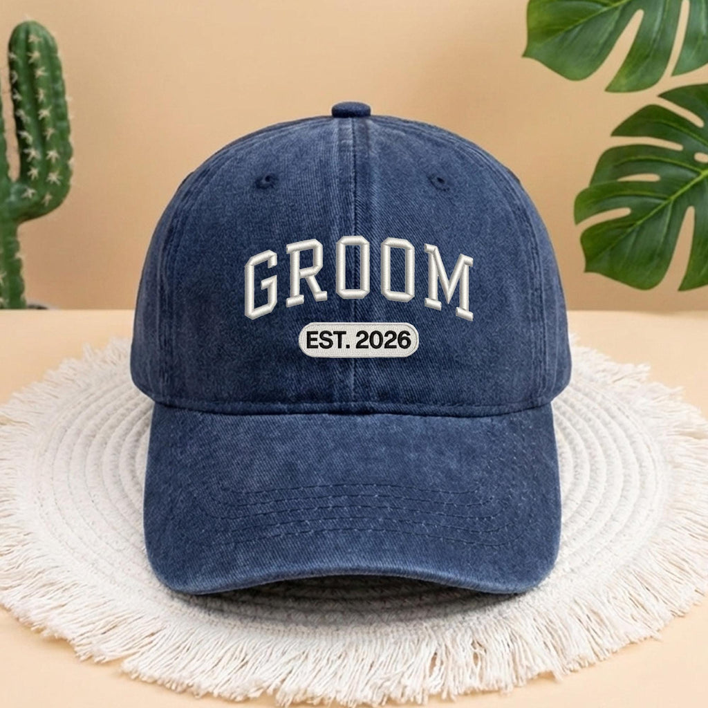 Custom Bride and Groom Est 2026 Embroidered Hat Set, Mr and Mrs Hat, Bride & Groom Matching Hats, Wedding Couple Caps