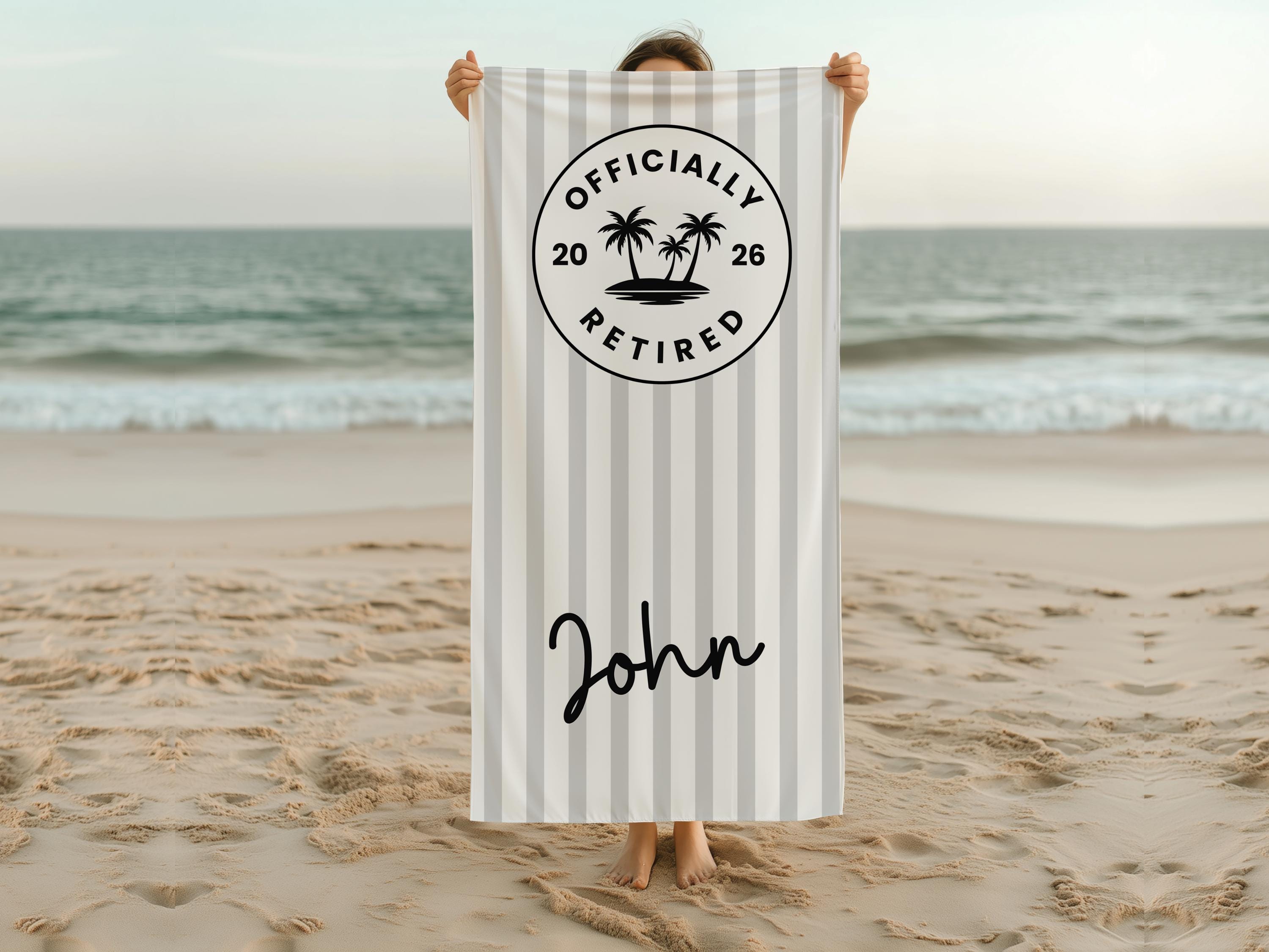 Personalized Retirement Beach Towel,Custom Retirement Gifts For A Friend That Is A Coworker,Unique Retirement Gifts For Her,Retirement Women