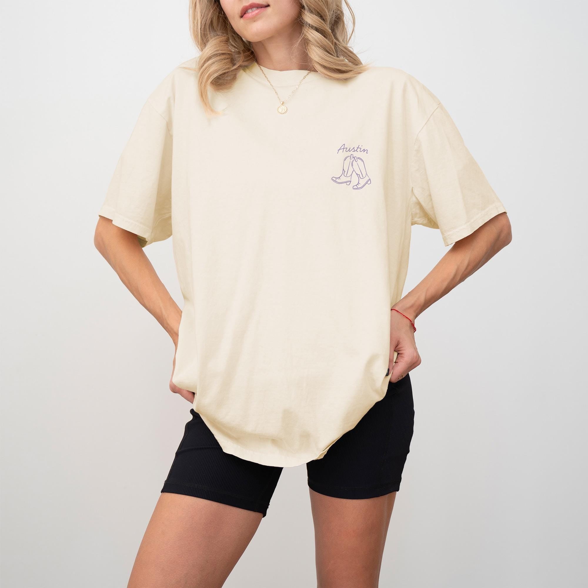 Austin Bachelorette Doodle Icons Unisex Comfort Colors® T-Shirt, Girls Trip Tee, Two-Sided Design