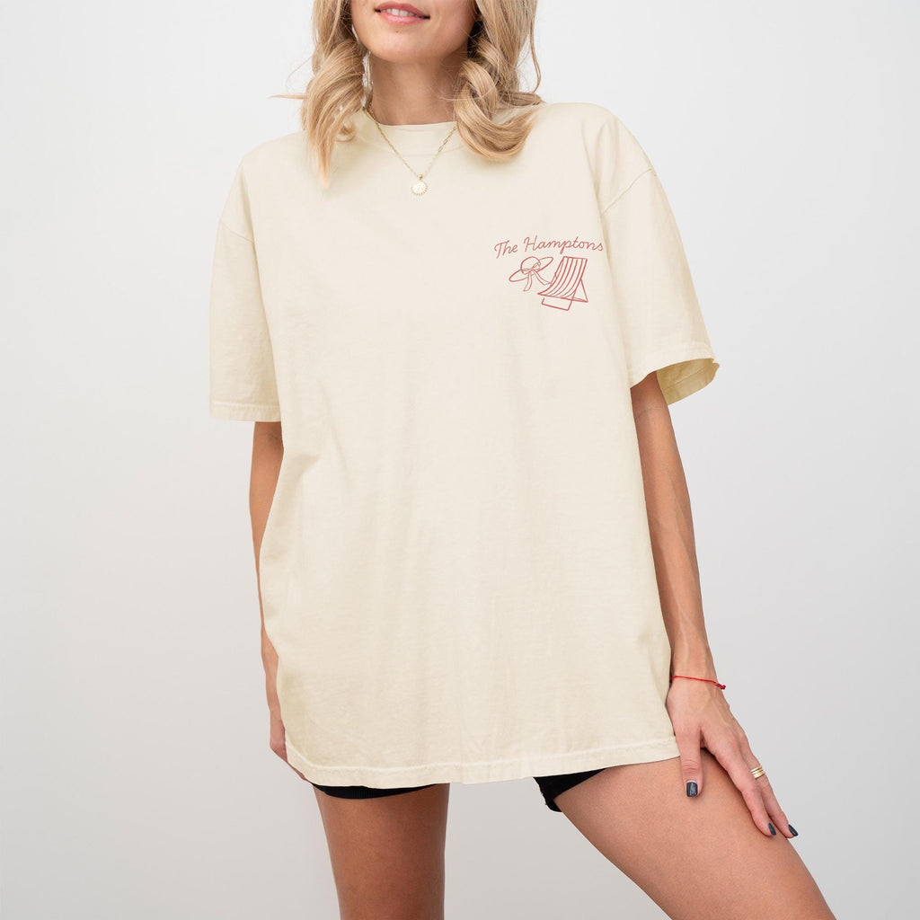 The Hamptons Bachelorette Doodle Icons Unisex Comfort Colors® T-Shirt, Girls Trip Tee, Two-Sided Design