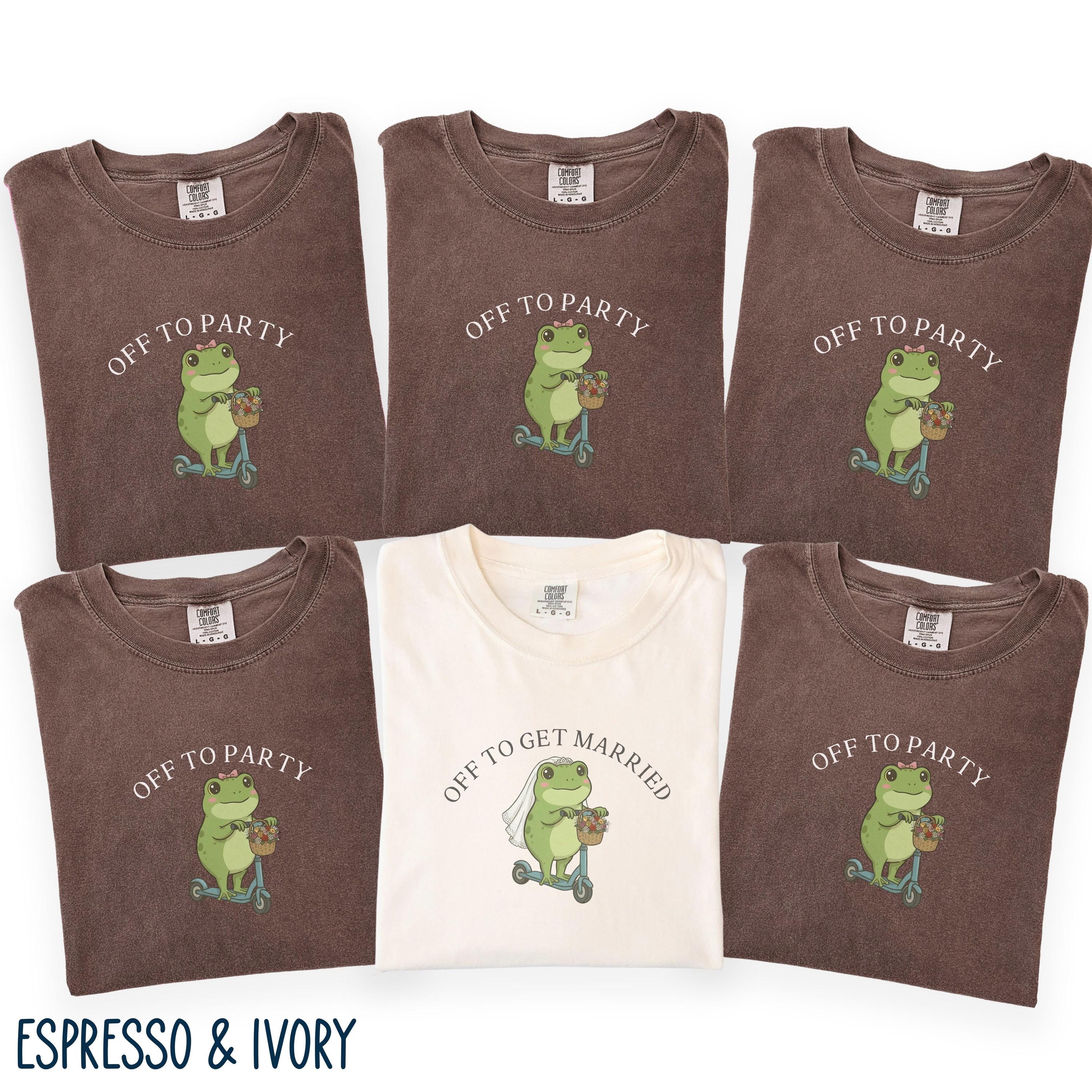 Funny Frog Bachelorette Shirt, Off to Party Bride Tee, Comfort Colors Bach Club, Bridal Party Shirt, Wedding Weekend