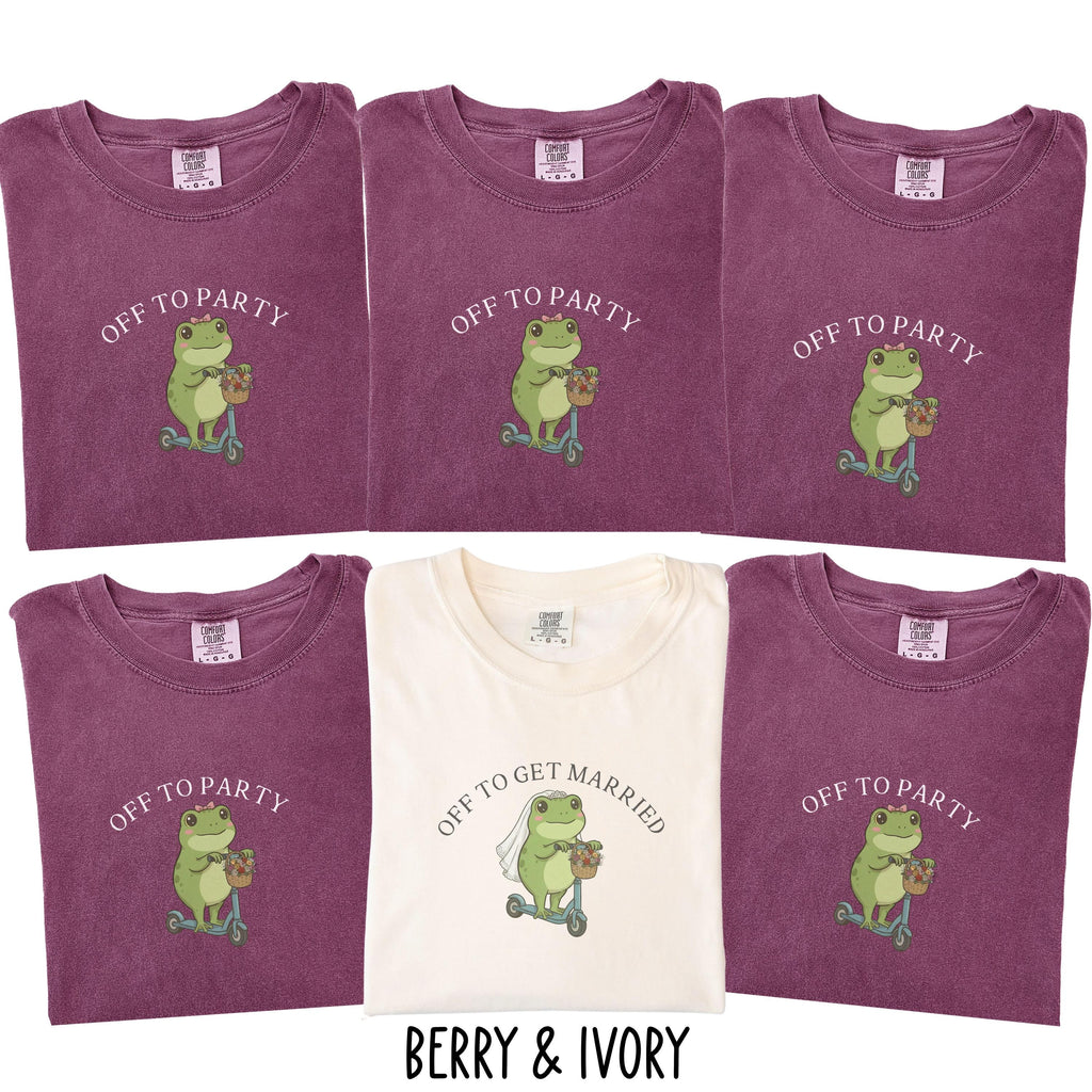 Funny Frog Bachelorette Shirt, Off to Party Bride Tee, Comfort Colors Bach Club, Bridal Party Shirt, Wedding Weekend