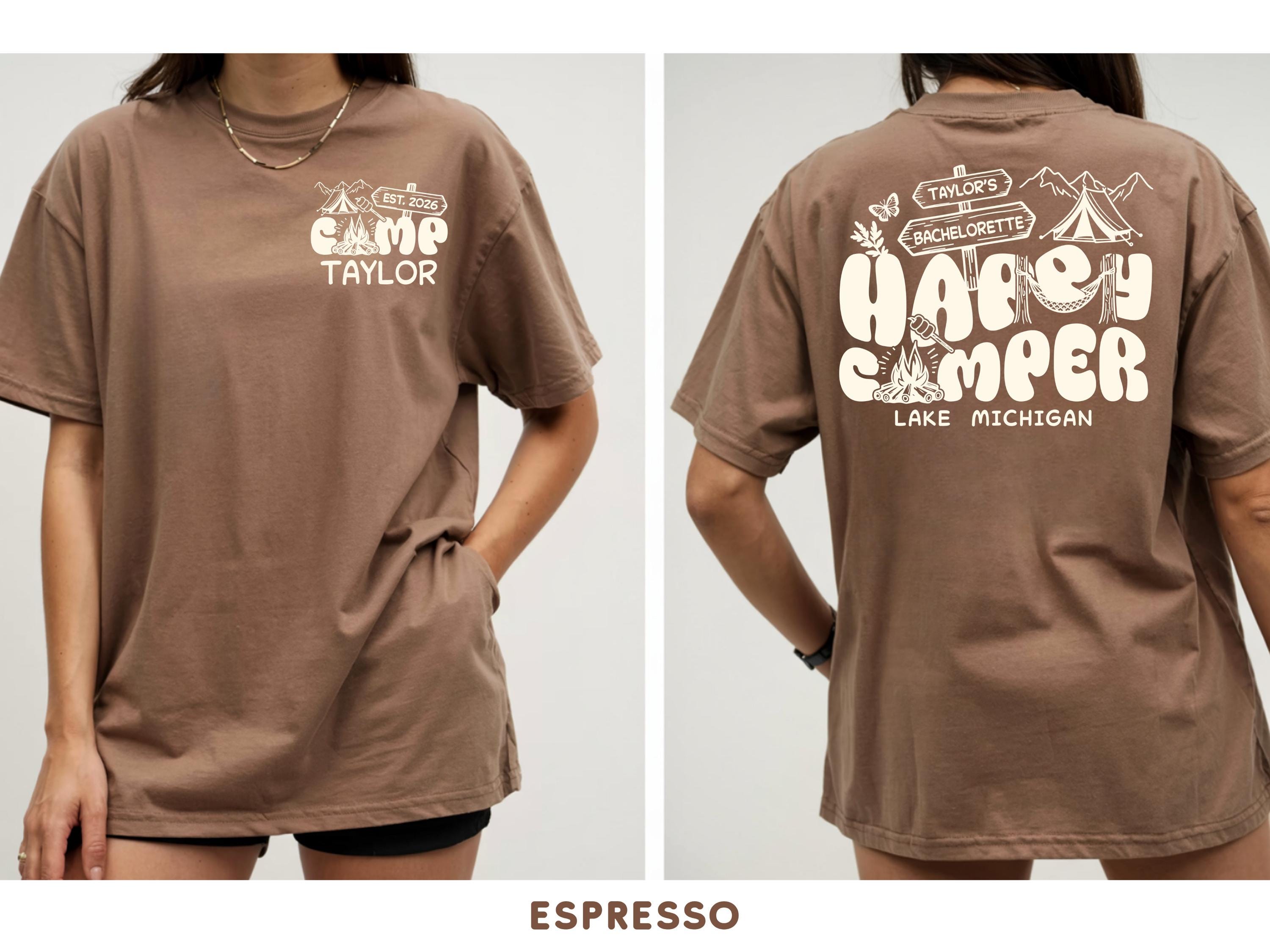 Custom Bachelorette Camp Crew Bridal Shirt Comfort Colors Happy Camper Girls Trip Tee