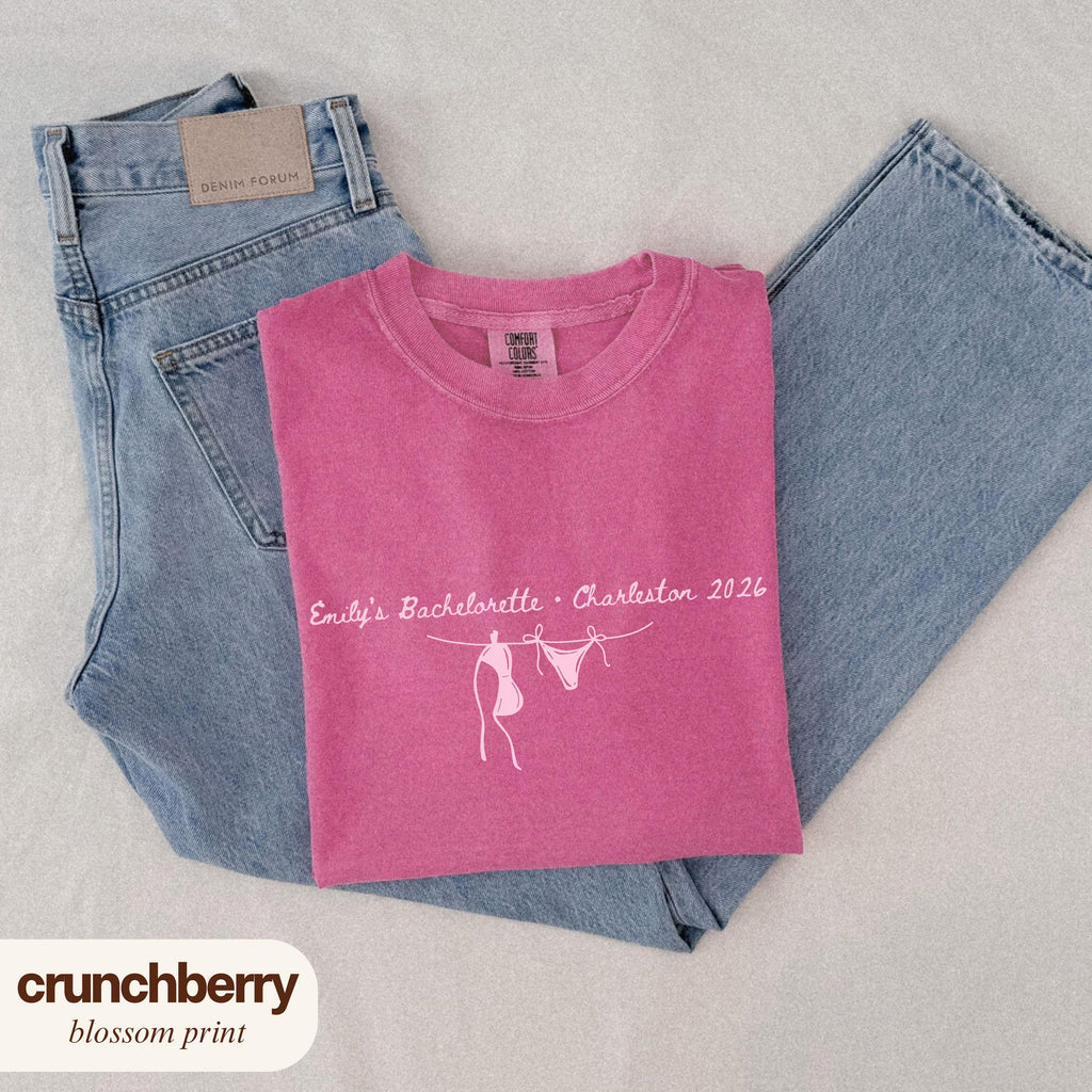 Custom Beach Bachelorette Shirts Comfort Colors, Last Toast on the Coast Bikini Bach Merch, Last Splash Coastal Tee