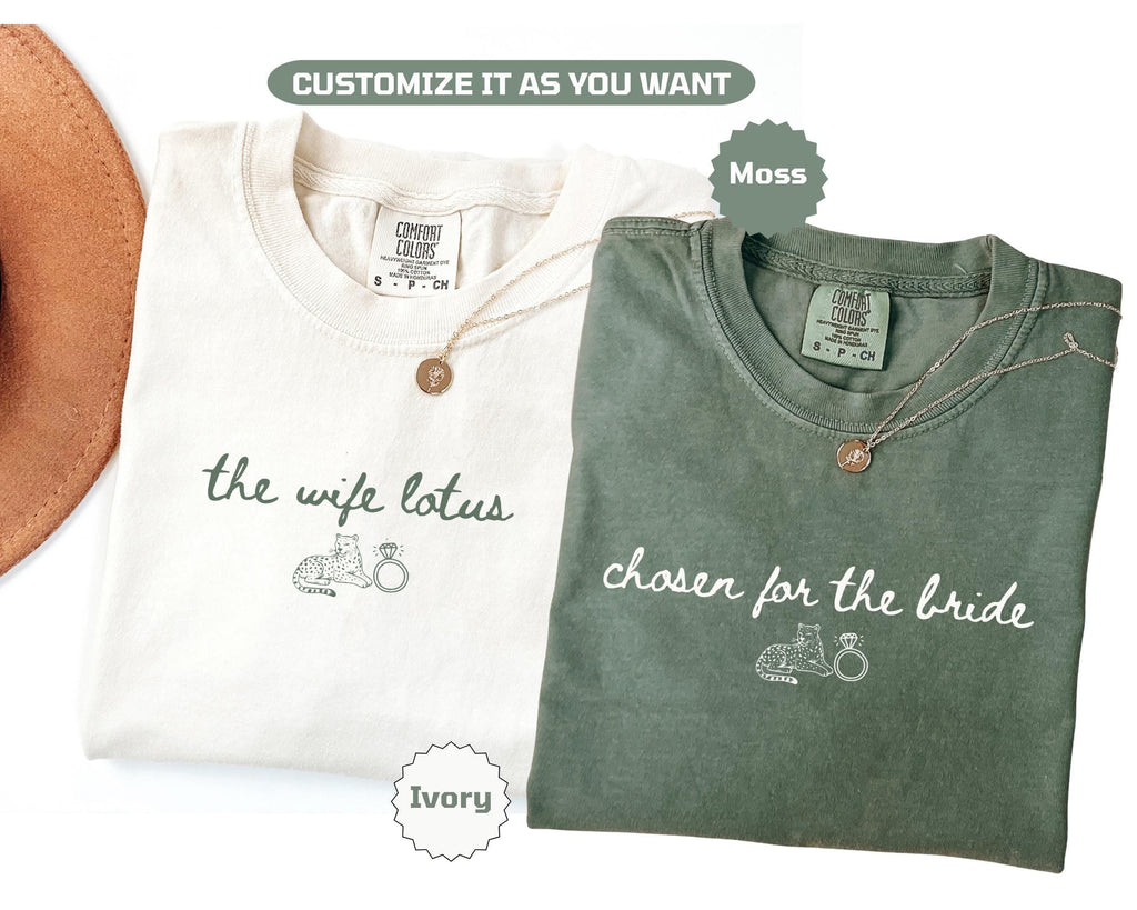 The Wife Lotus Destination Bachelorette Shirts Tropical Bridal Trip Bride Squad Matching Resort Bach Weekend Chosen for the Bride Tee