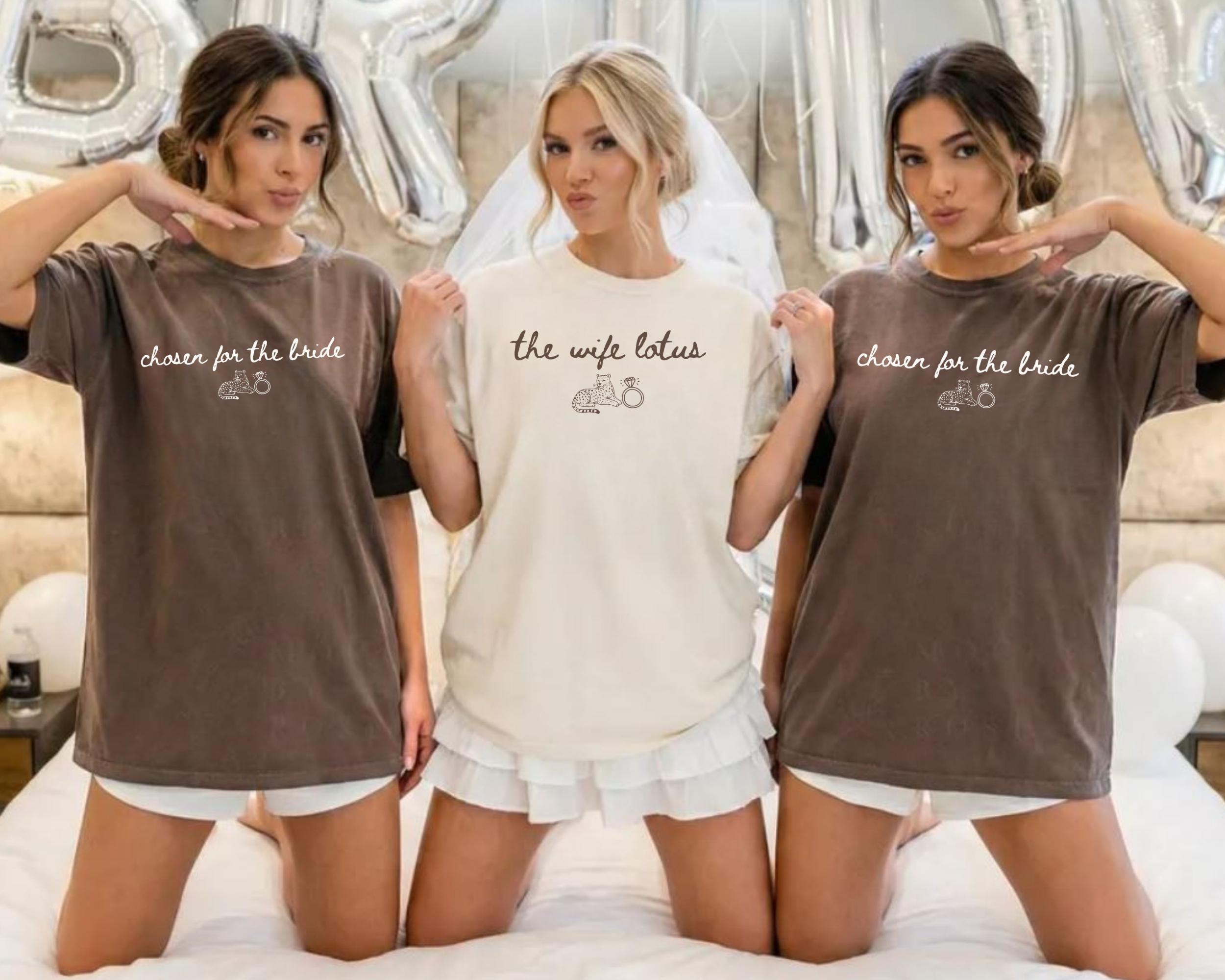 The Wife Lotus Destination Bachelorette Shirts Tropical Bridal Trip Bride Squad Matching Resort Bach Weekend Chosen for the Bride Tee