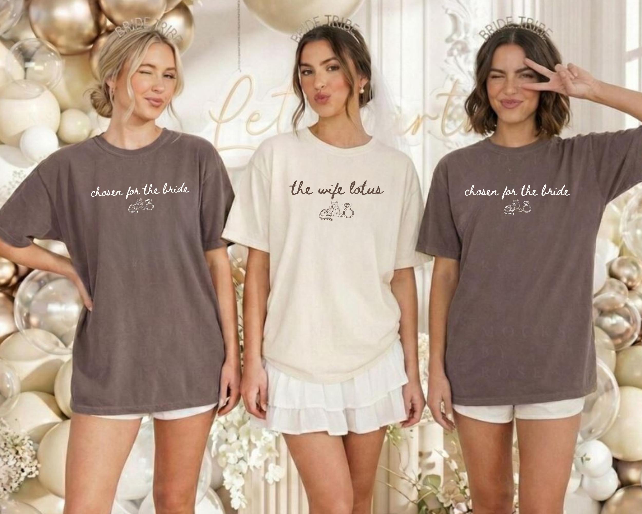 The Wife Lotus Destination Bachelorette Shirts Tropical Bridal Trip Bride Squad Matching Resort Bach Weekend Chosen for the Bride Tee