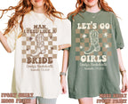 Custom Western Bachelorette Party Comfort Colors let's go girls Shirt matching Cowboy Shirt for Bach Trip Last Rodeo Country Bachelorette