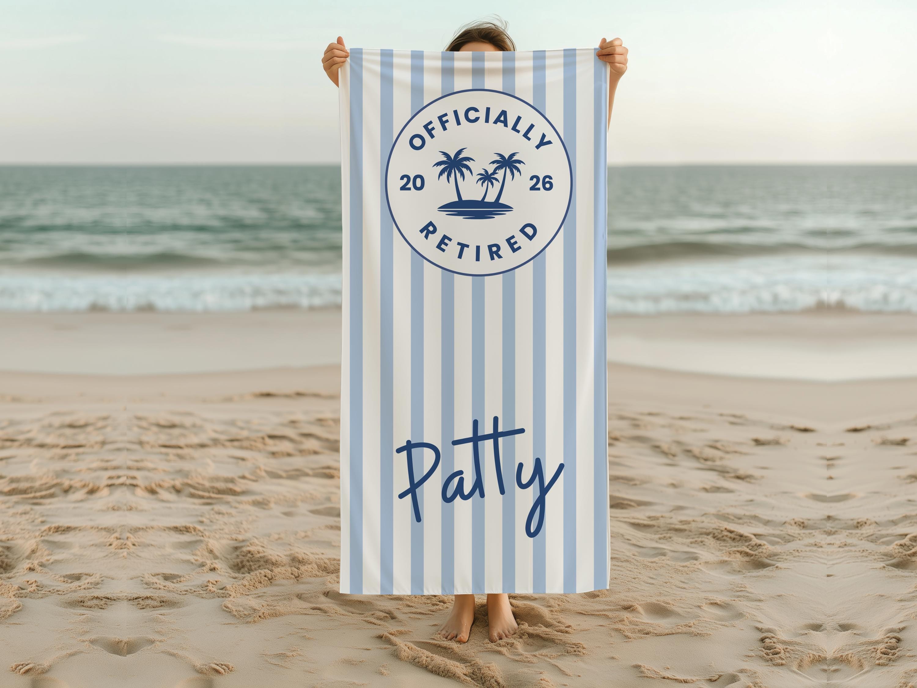 Personalized Retirement Beach Towel,Custom Retirement Gifts For A Friend That Is A Coworker,Unique Retirement Gifts For Her,Retirement Women