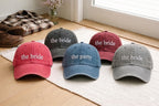 Custom Bride Squad Embroidered Hat, Personalized Bachelorette Party Hats, The Bride Hat, Matching Bridal Shower Hats, Vintage Baseball Hat