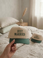 Just Married Hat, Honeymoon Cap for Bride and Groom, Bachelorette Party Gift, Wedding Gift, Embroidered Bridal Baseball Hat, Engagement Gift