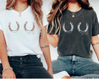 Comfort Colors Horseshoe Bachelorette Shirt, Cowgirl Bride, Last Rodeo, Custom Western Bridal Party Tee, Texas Bach T-Shirt