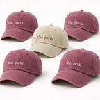 Embroidered The Bride and The Party Caps, Custom Bachelorette Party Hat, Team Bride Vintage Baseball Hat, Bridal Shower Gift, Bach Party Cap