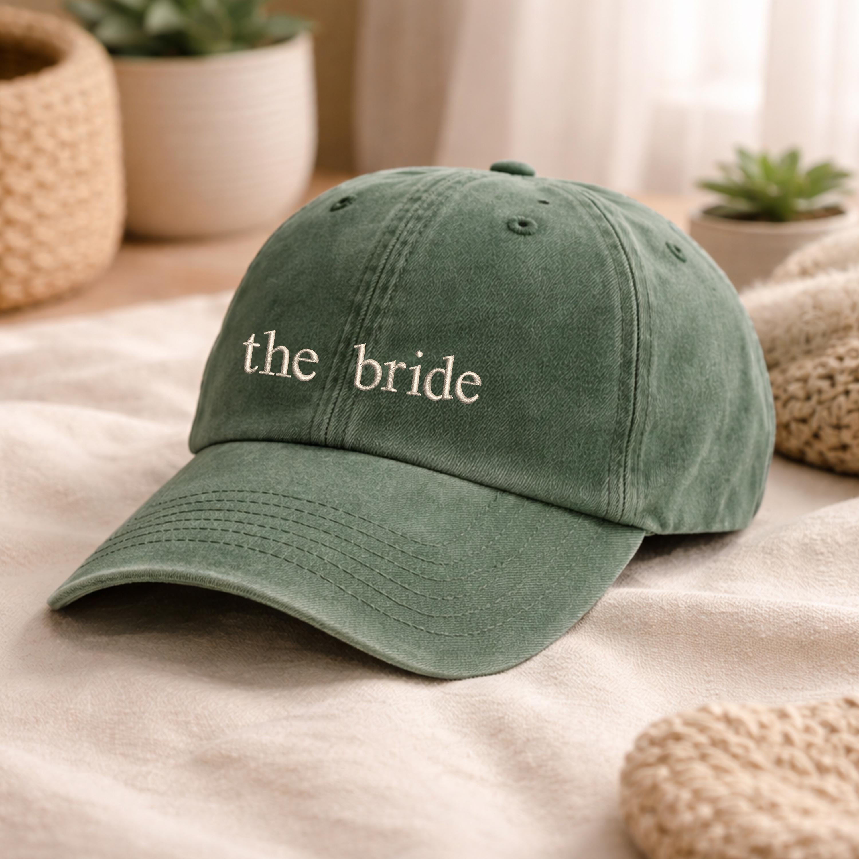 Embroidered The Bride and The Party Caps, Custom Bachelorette Party Hat, Team Bride Vintage Baseball Hat, Bridal Shower Gift, Bach Party Cap