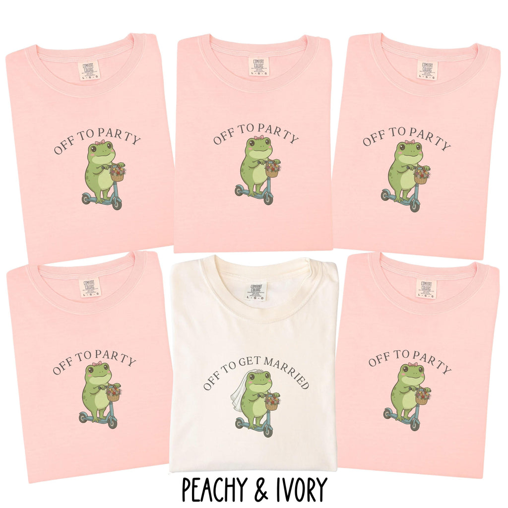 Funny Frog Bachelorette Shirt, Off to Party Bride Tee, Comfort Colors Bach Club, Bridal Party Shirt, Wedding Weekend